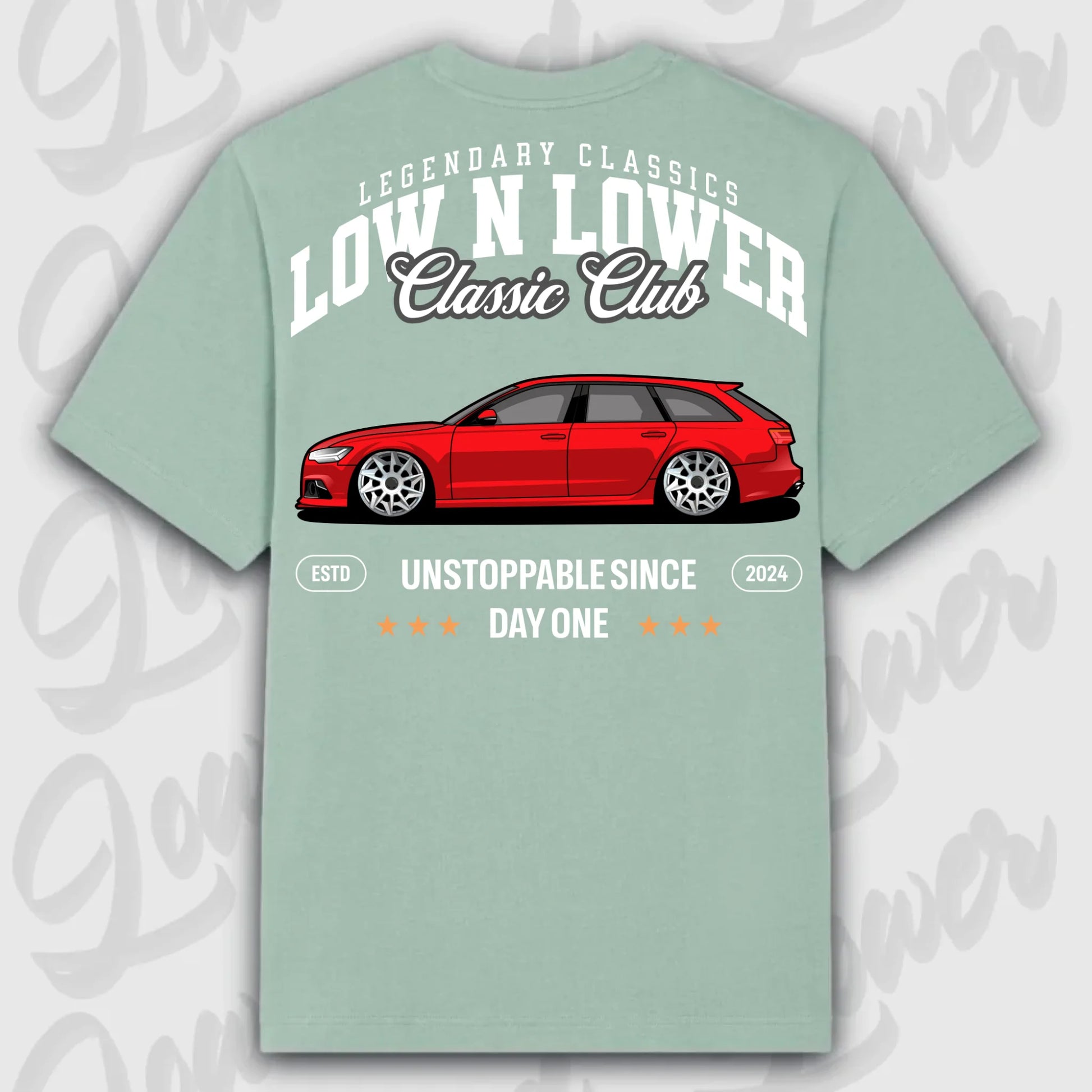 T-Shirt RS6 Avant - personalisiert Oversized T-Shirt ( Back Print ) Aloe