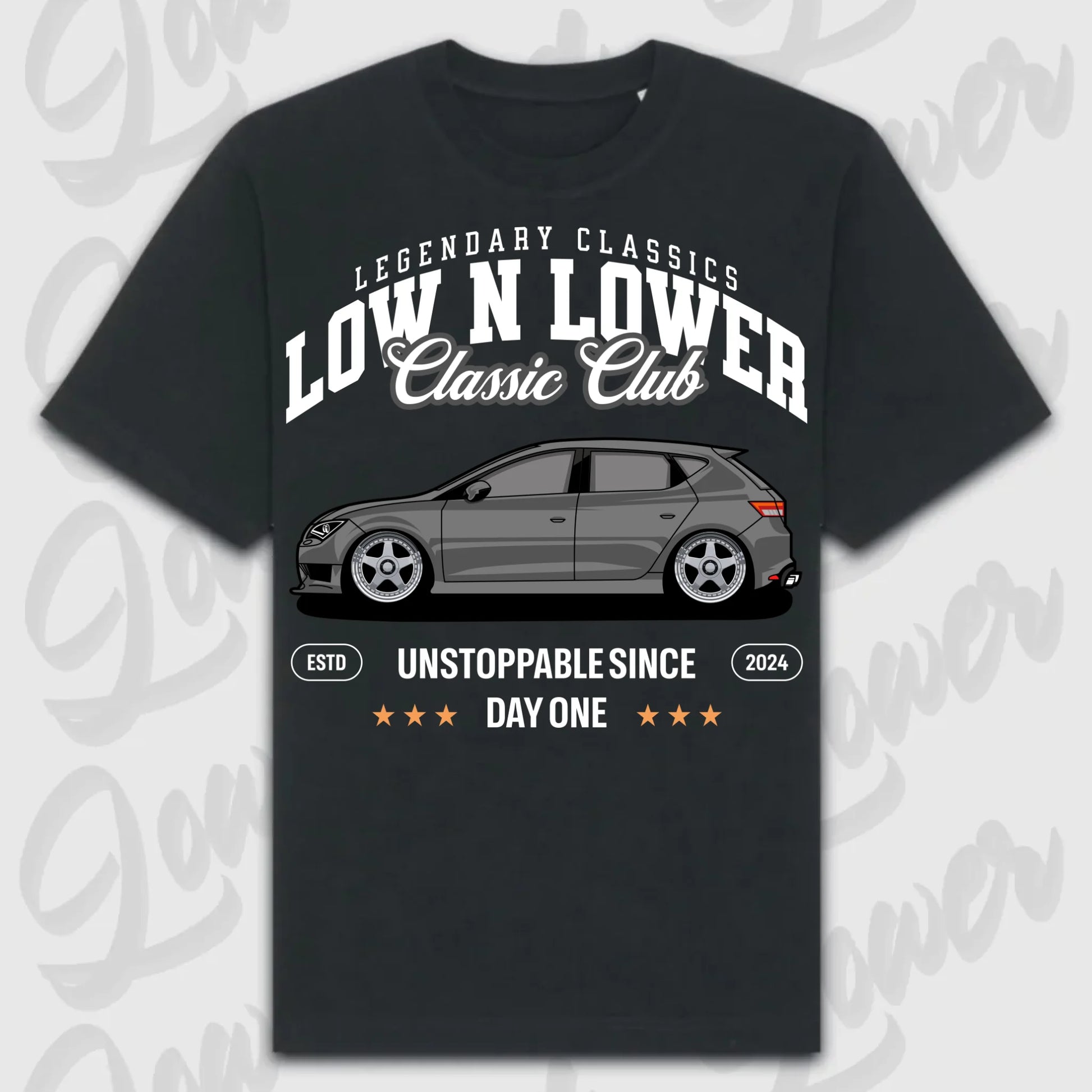 T-Shirt Leon III - personalisiert Oversized T-Shirt ( Front Print ) Black