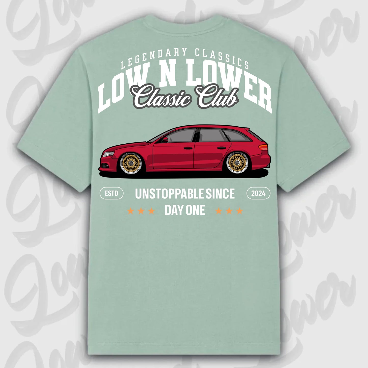 T-Shirt B8 Avant - personalisiert Oversized T-Shirt ( Back Print ) Aloe
