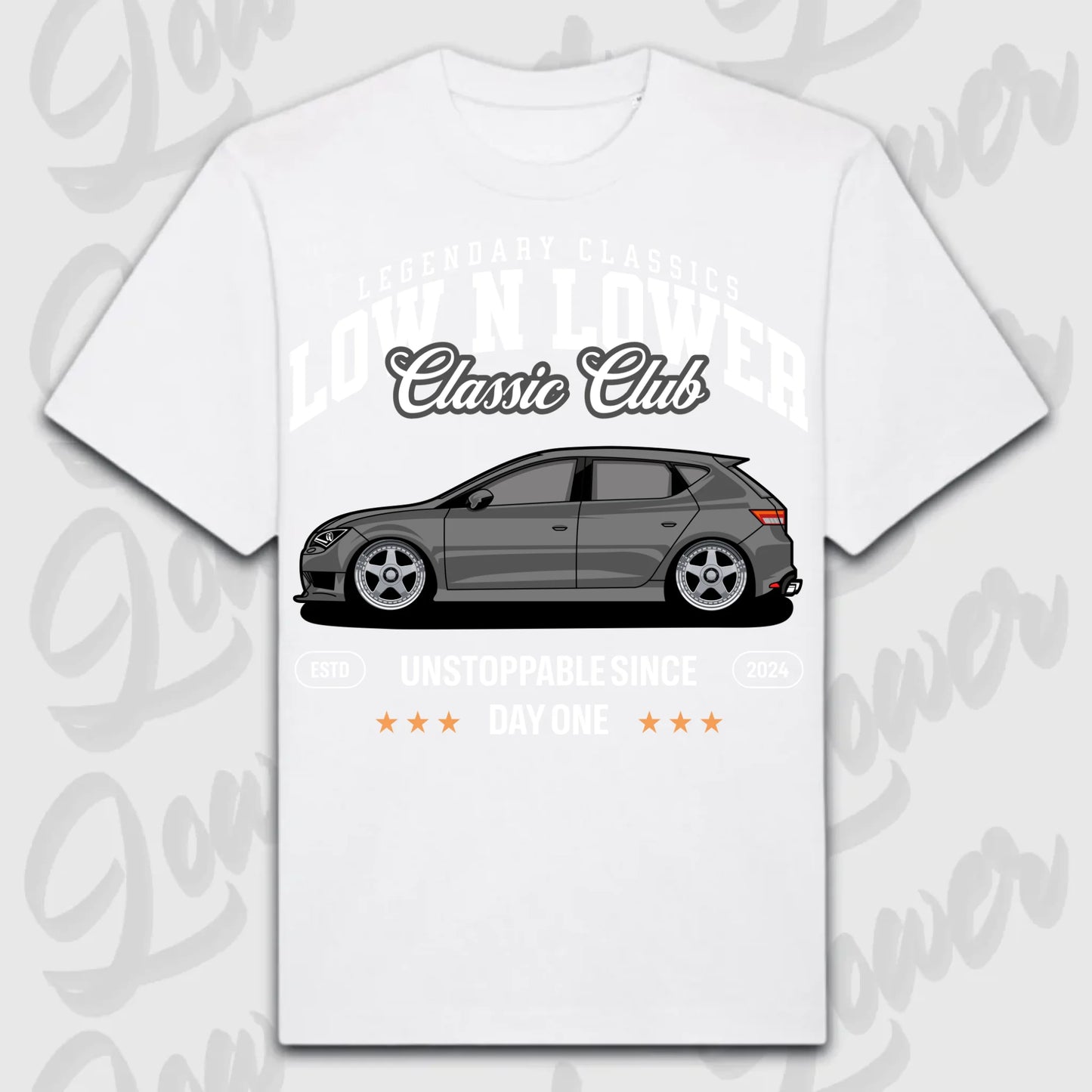T-Shirt Leon III - personalisiert Oversized T-Shirt ( Front Print ) White