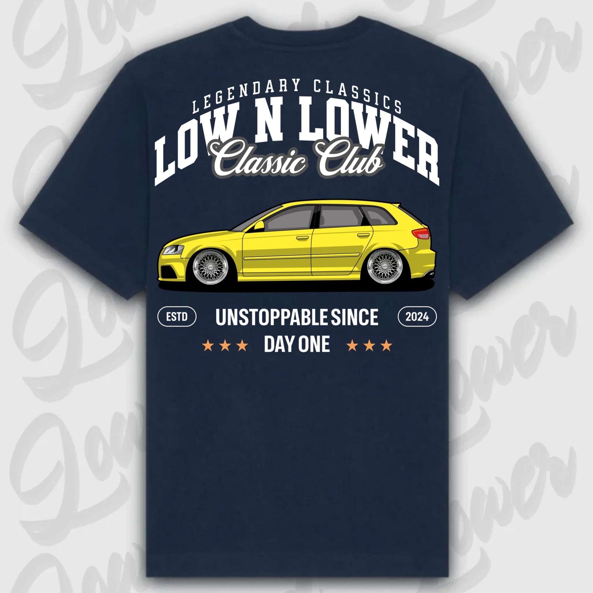 T-Shirt RS3 8P - personalisiert Oversized T-Shirt ( Back Print ) French-Navy