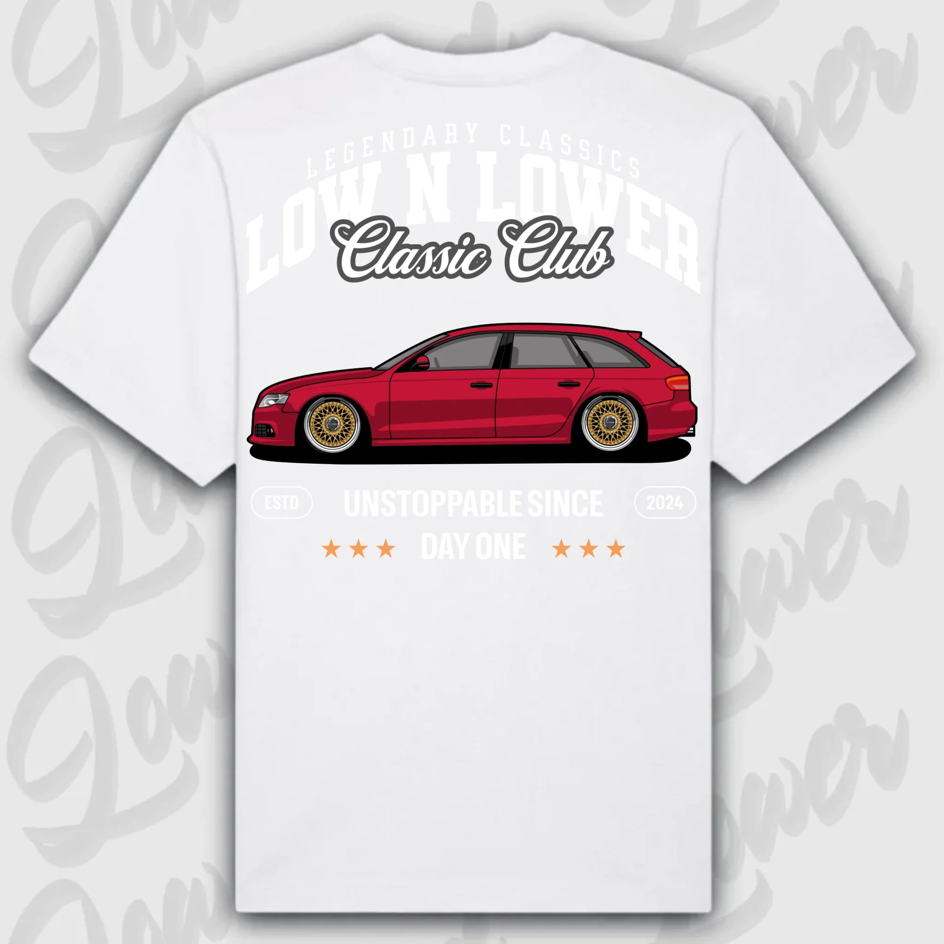 T-Shirt B8 Avant - personalisiert Oversized T-Shirt ( Back Print ) White