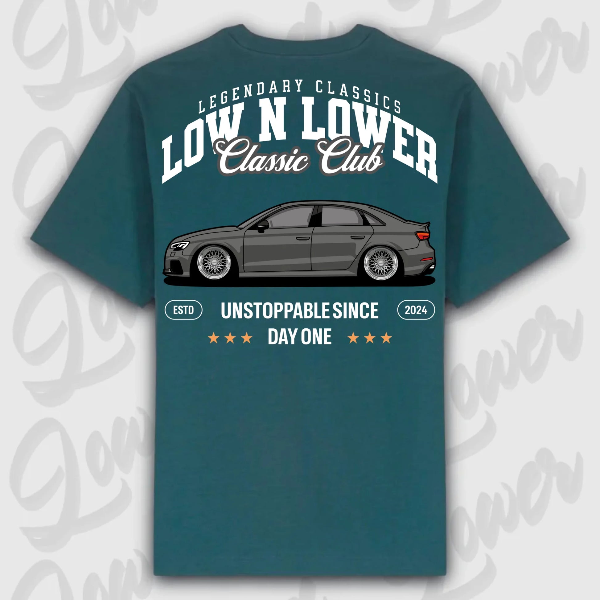 T-Shirt RS3 C8 - personalisiert Oversized T-Shirt ( Back Print ) Glazed-Green