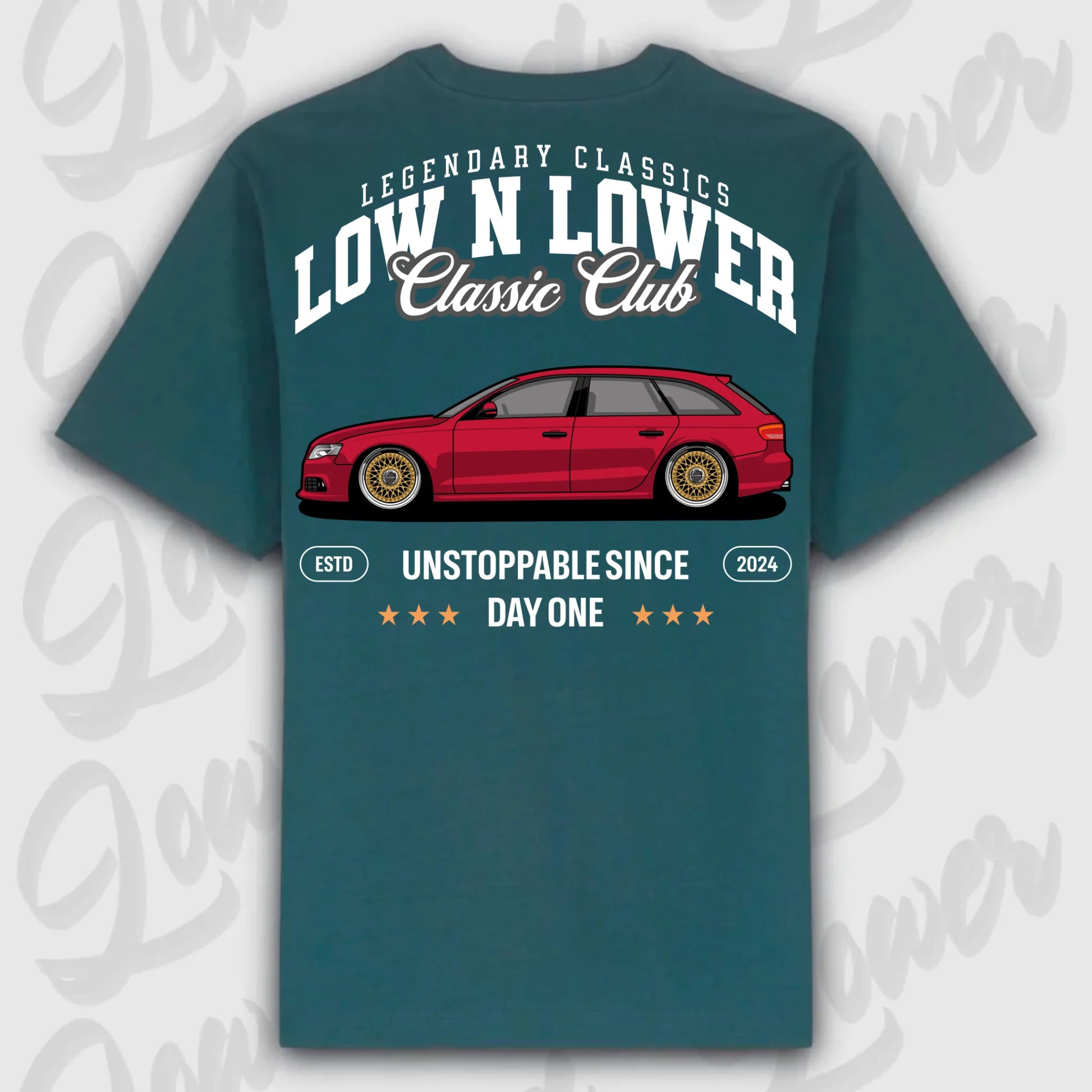 T-Shirt B8 Avant - personalisiert Oversized T-Shirt ( Back Print ) Glazed-Green