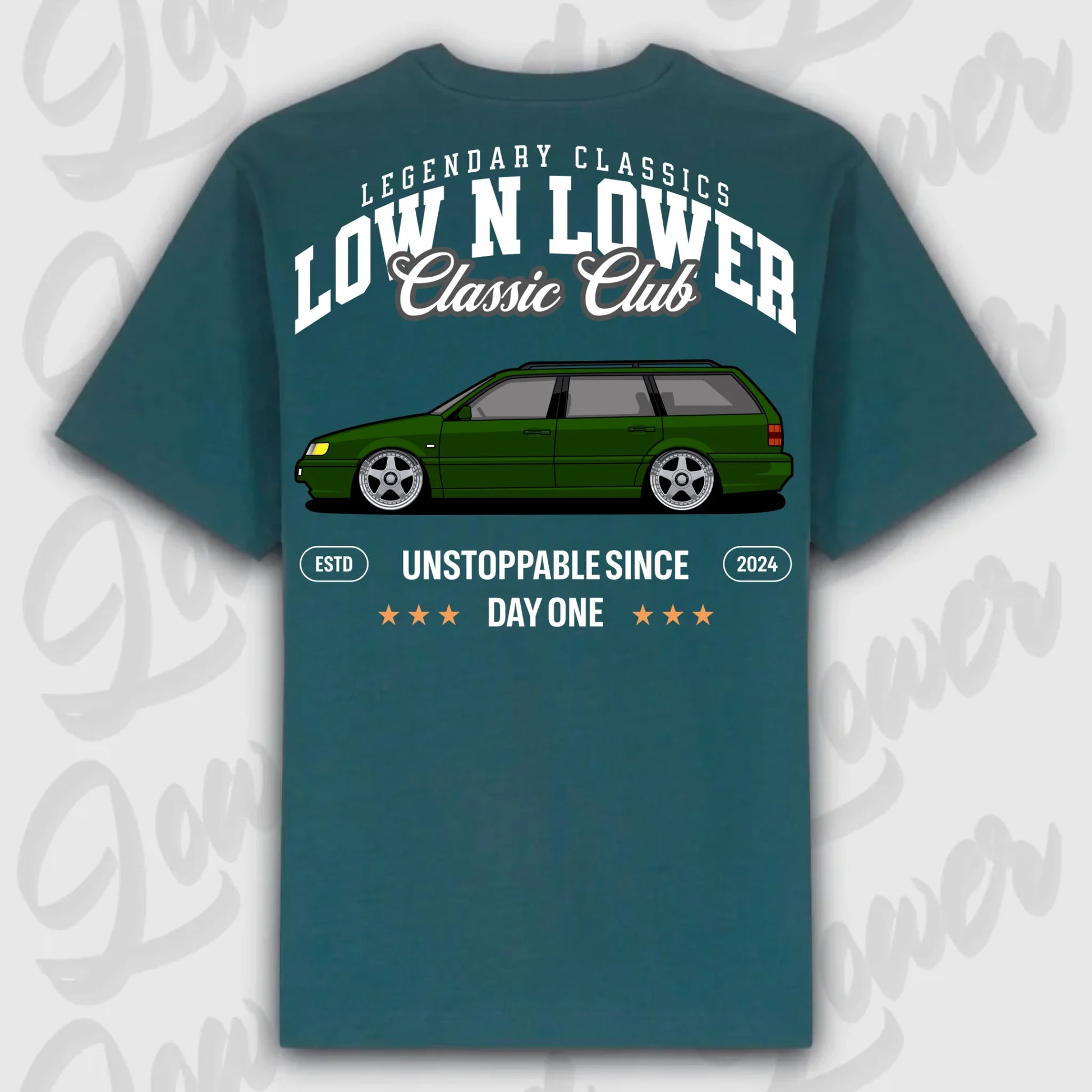 T-Shirt 35i - personalisiert Oversized T-Shirt ( Back Print ) Glazed-Green