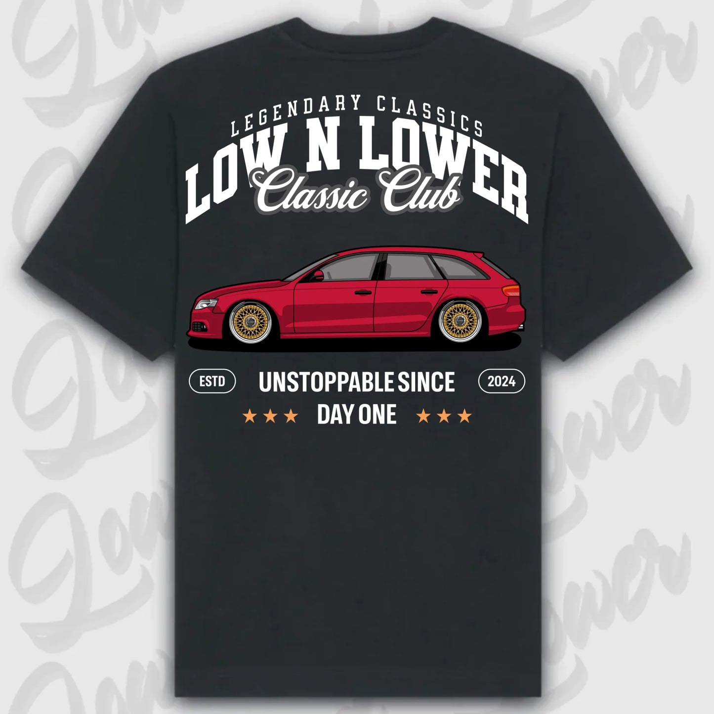 T-Shirt B8 Avant - personalisiert Oversized T-Shirt ( Back Print ) Black