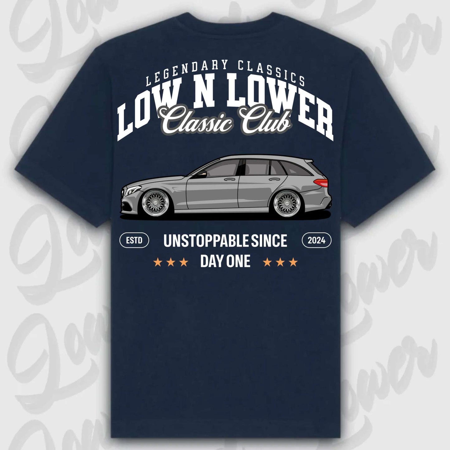 T-Shirt W205 - personalisiert Oversized T-Shirt ( Back Print ) French-Navy