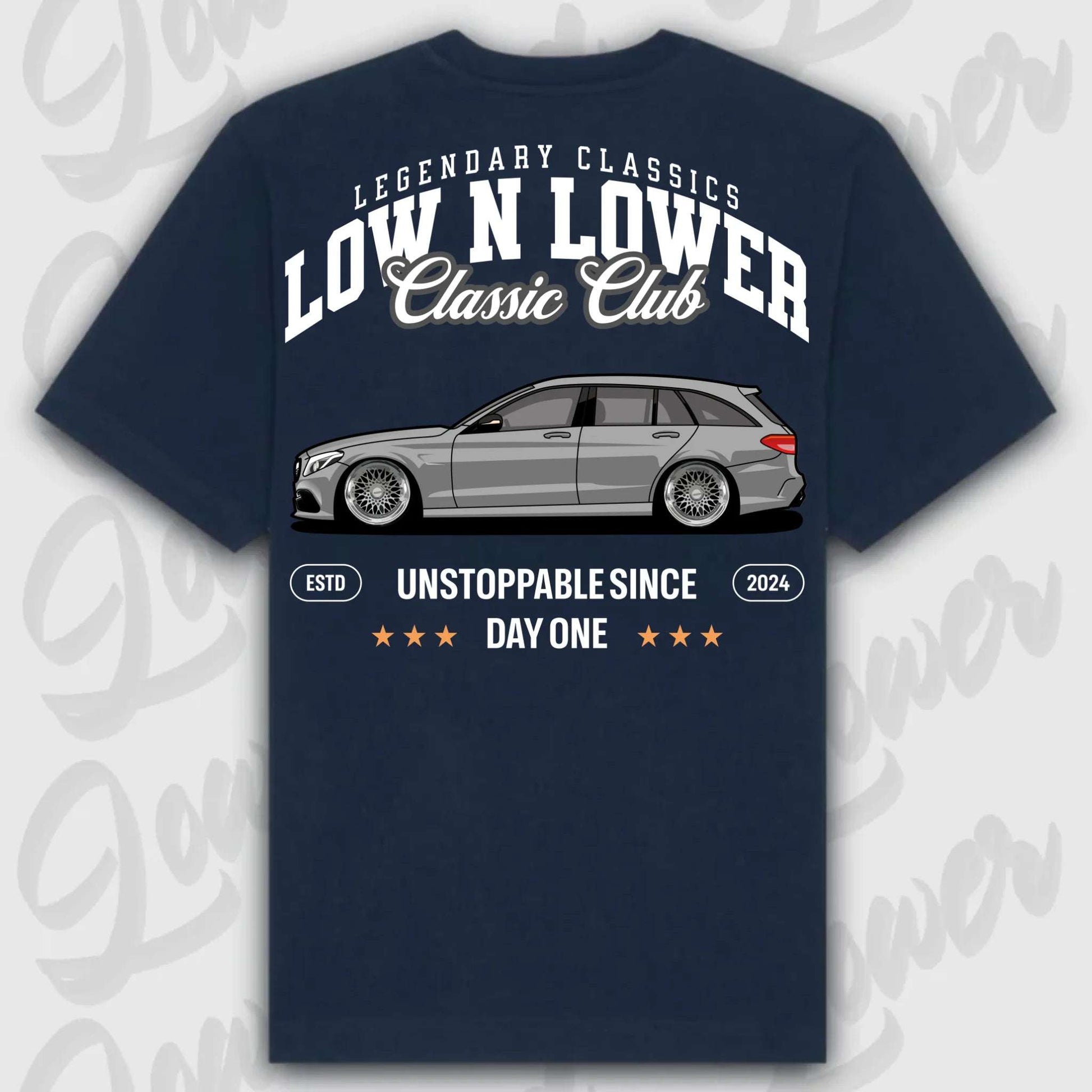 T-Shirt W205 - personalisiert Oversized T-Shirt ( Back Print ) French-Navy