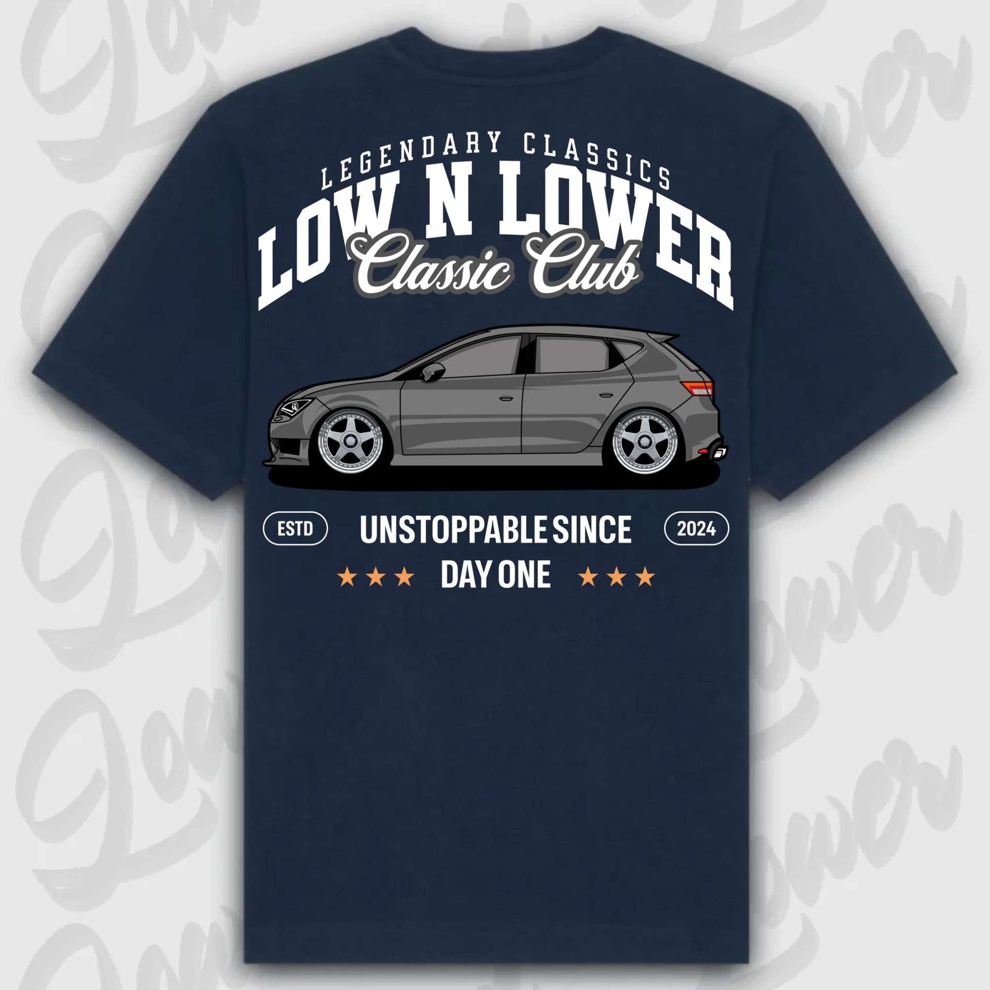 T-Shirt Leon III - personalisiert Oversized T-Shirt ( Back Print ) French-Navy