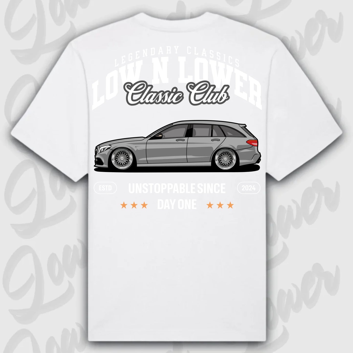 T-Shirt W205 - personalisiert Oversized T-Shirt ( Back Print ) White
