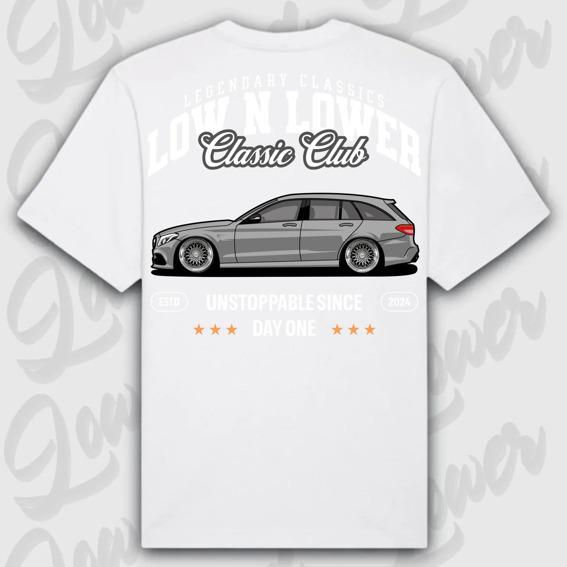 T-Shirt W205 - personalisiert Oversized T-Shirt ( Back Print ) White