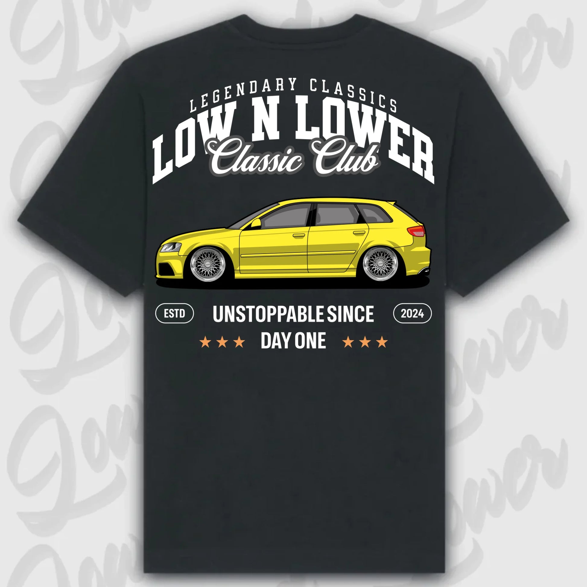 T-Shirt RS3 8P - personalisiert Oversized T-Shirt ( Back Print ) Black