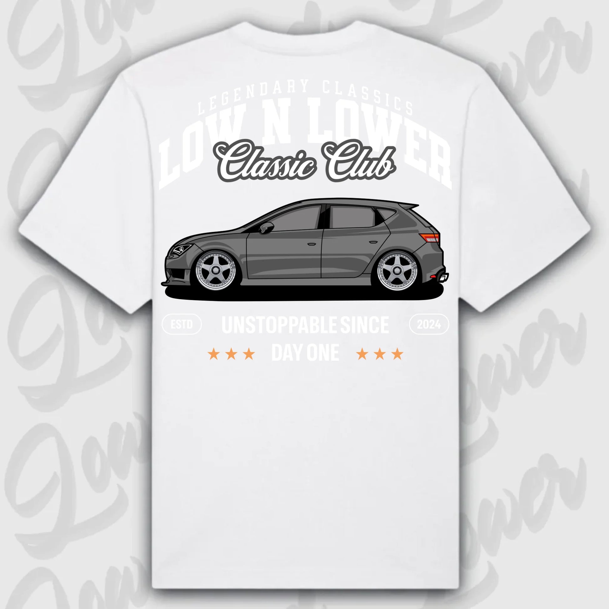 T-Shirt Leon III - personalisiert Oversized T-Shirt ( Back Print ) White