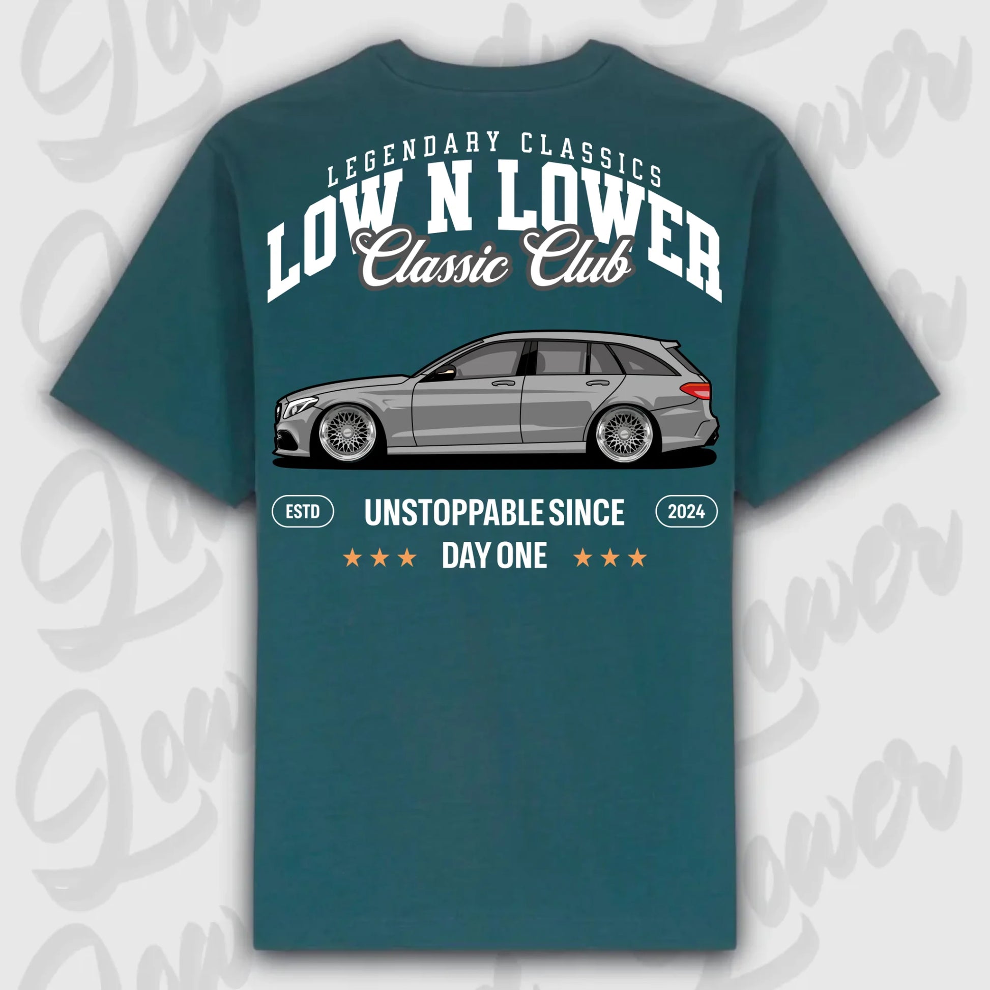 T-Shirt W205 - personalisiert Oversized T-Shirt ( Back Print ) Glazed-Green