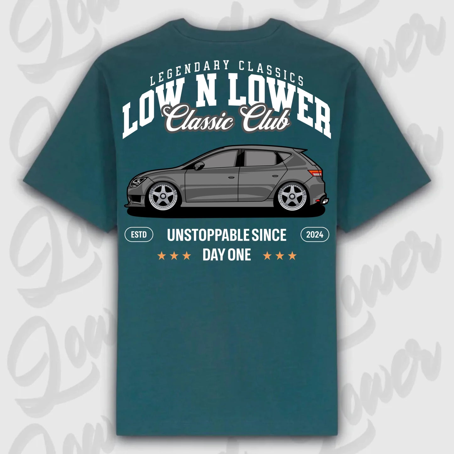 T-Shirt Leon III - personalisiert Oversized T-Shirt ( Back Print ) Glazed-Green