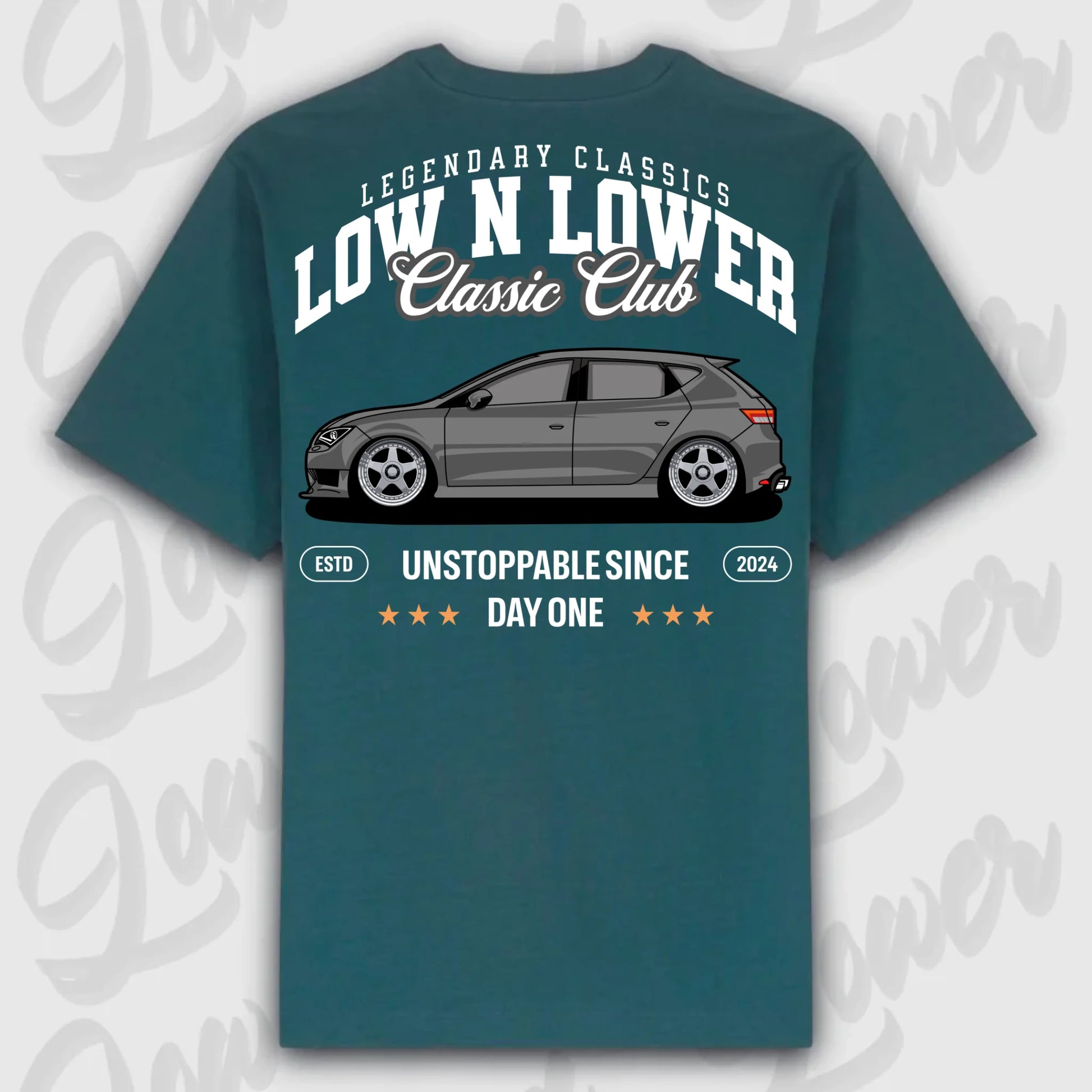 T-Shirt Leon III - personalisiert Oversized T-Shirt ( Back Print ) Glazed-Green