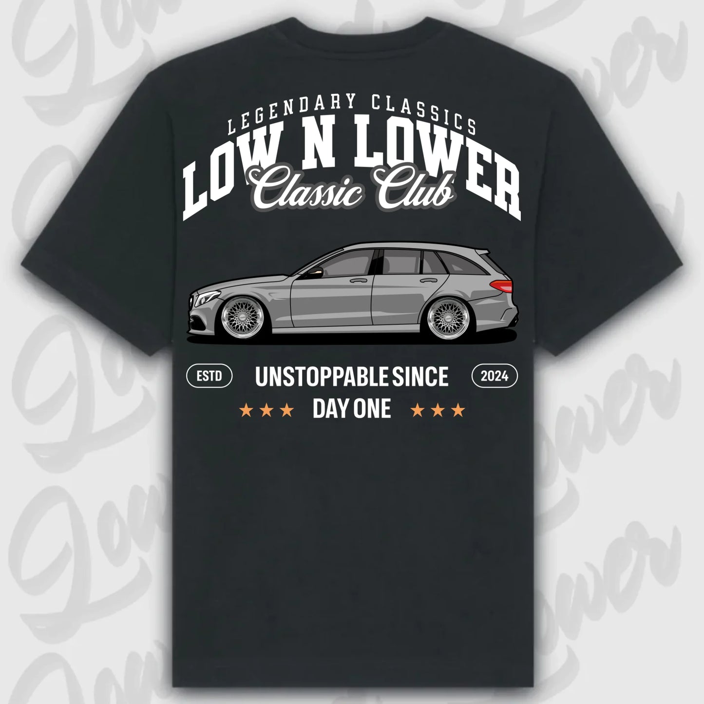 T-Shirt W205 - personalisiert Oversized T-Shirt ( Back Print ) Black