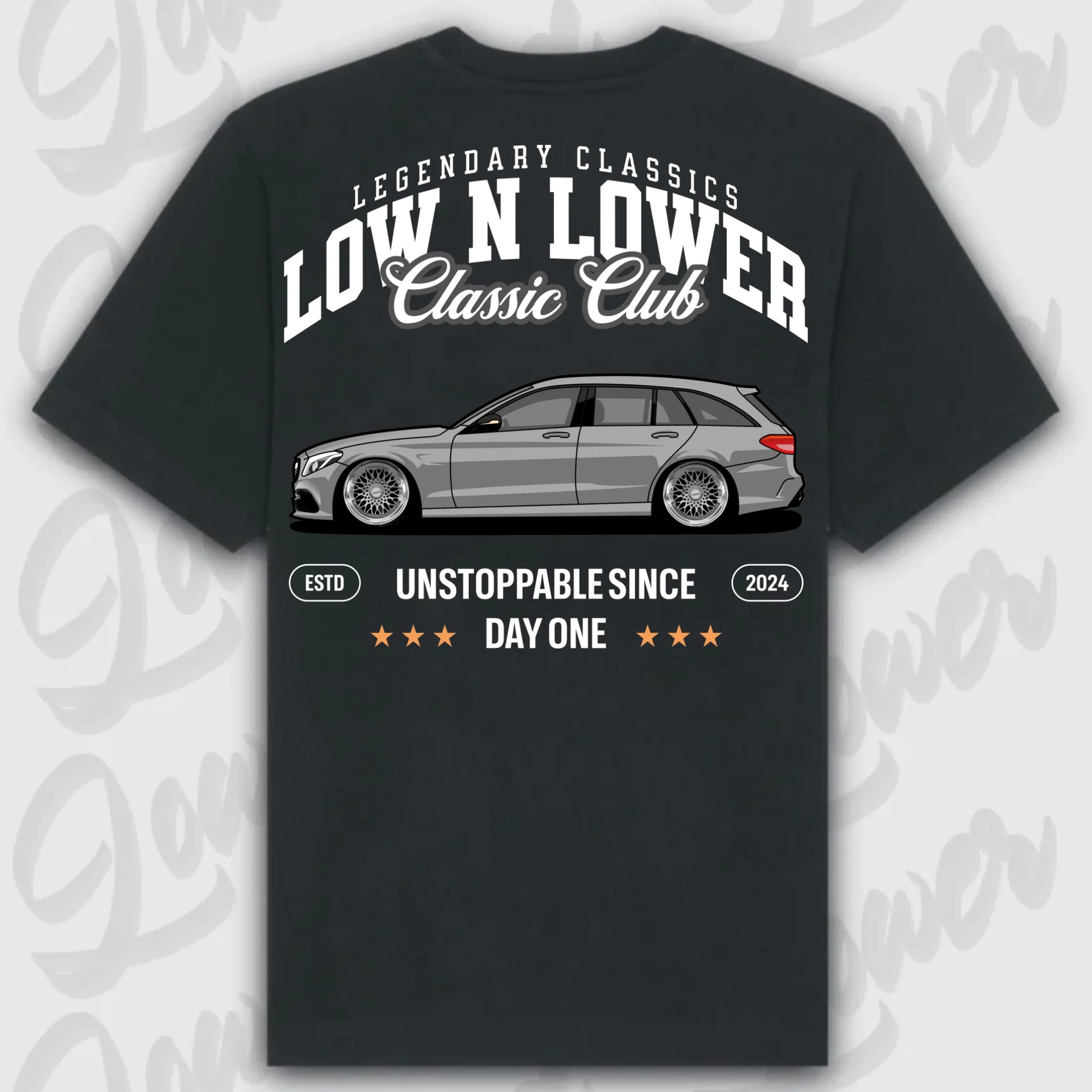 T-Shirt W205 - personalisiert Oversized T-Shirt ( Back Print ) Black