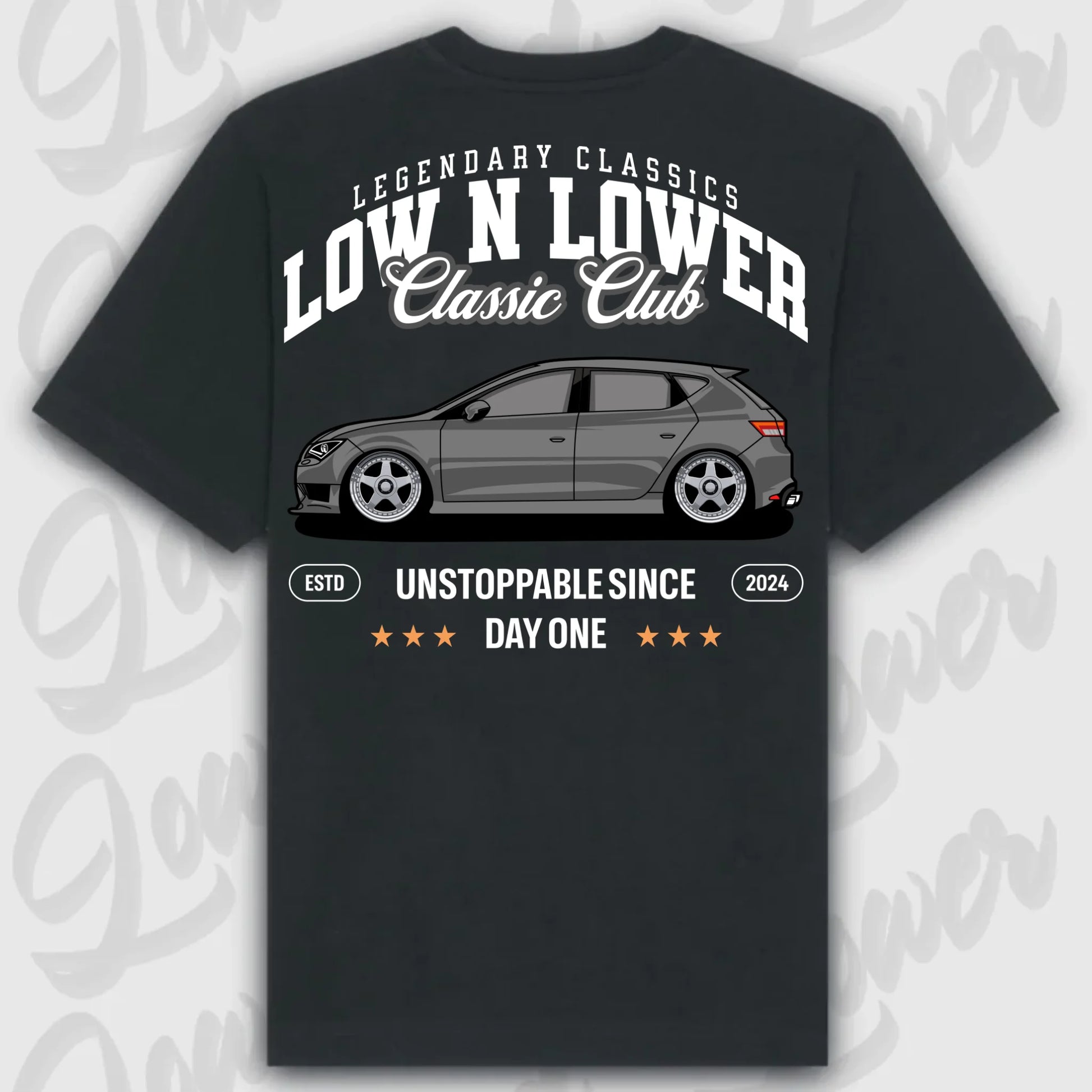 T-Shirt Leon III - personalisiert Oversized T-Shirt ( Back Print ) Black