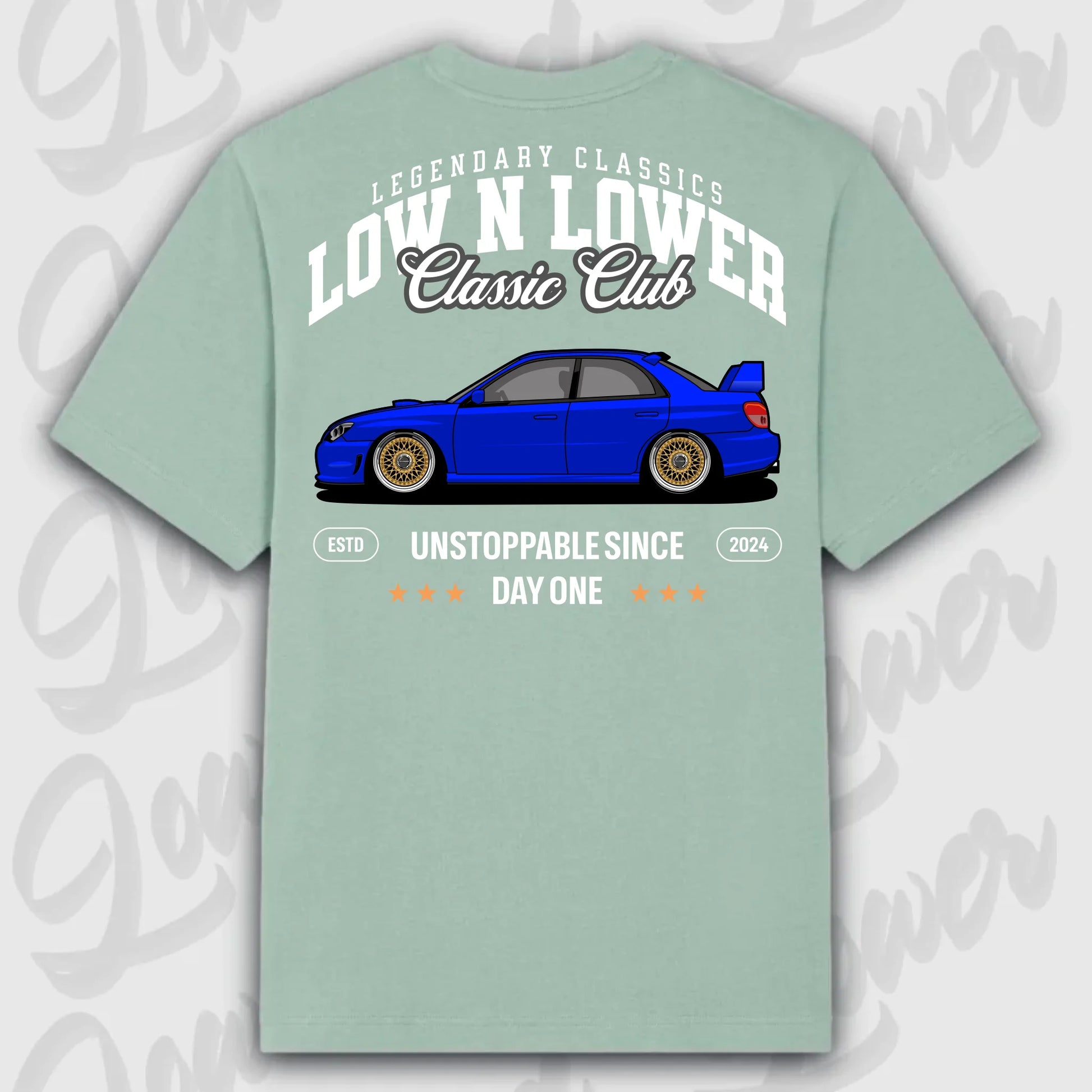T-Shirt WRX 2. Gen - personalisiert Oversized T-Shirt ( Back Print ) Aloe