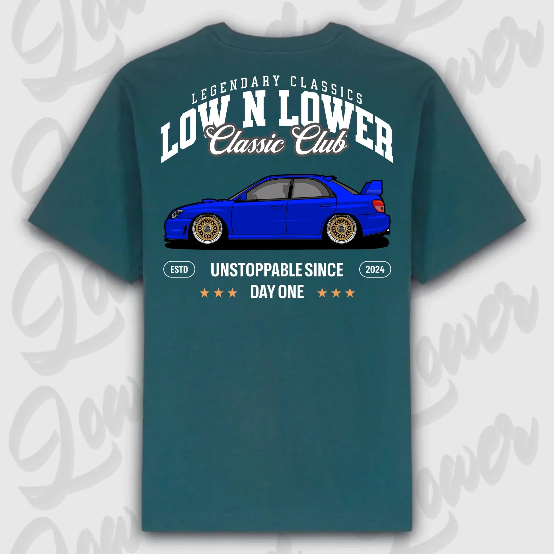 T-Shirt WRX 2. Gen - personalisiert Oversized T-Shirt ( Back Print ) Glazed-Green