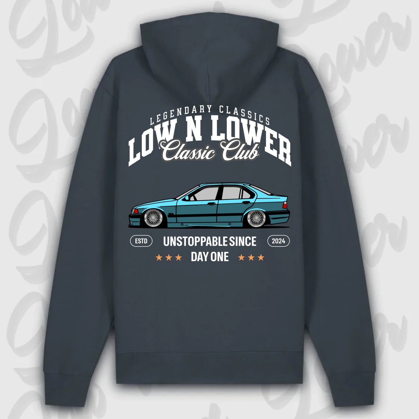 Hoodie E 36 - personalisierbar Premium Hoodie India-Ink-Grey