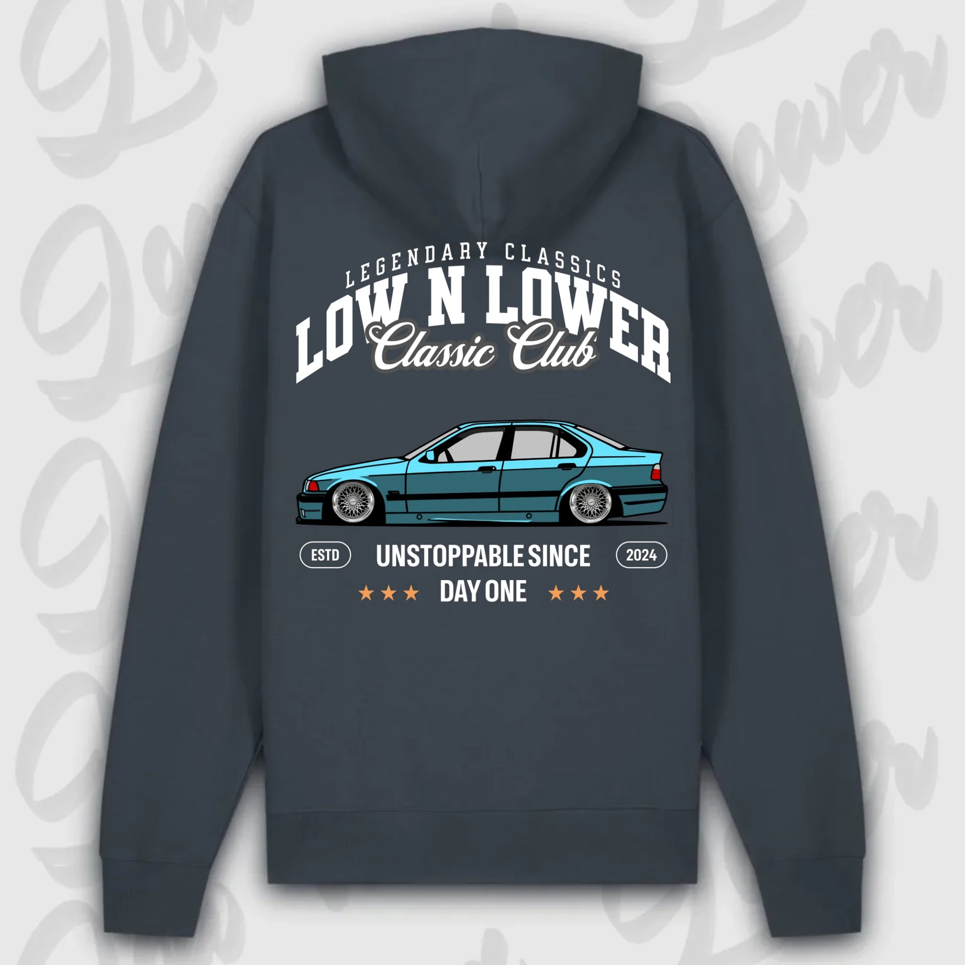 Hoodie E 36 - personalisierbar Premium Hoodie India-Ink-Grey