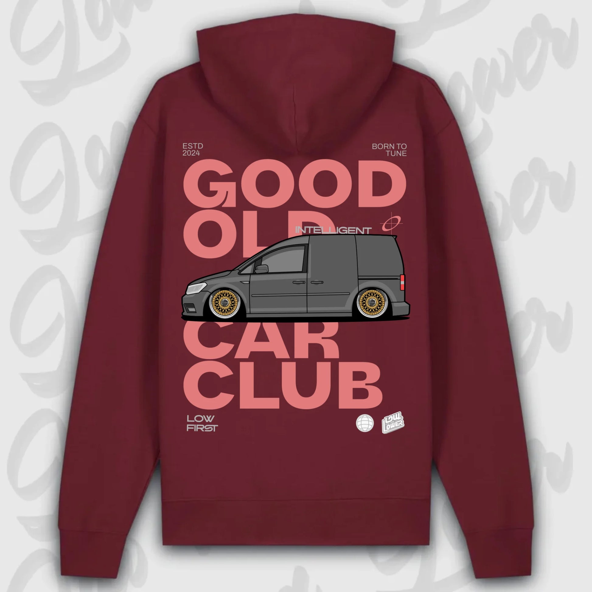Hoodie Caddy - personalisierbar Premium Hoodie Burgundy