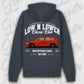 Hoodie Astra F - personalisierbar Premium Hoodie India-Ink-Grey