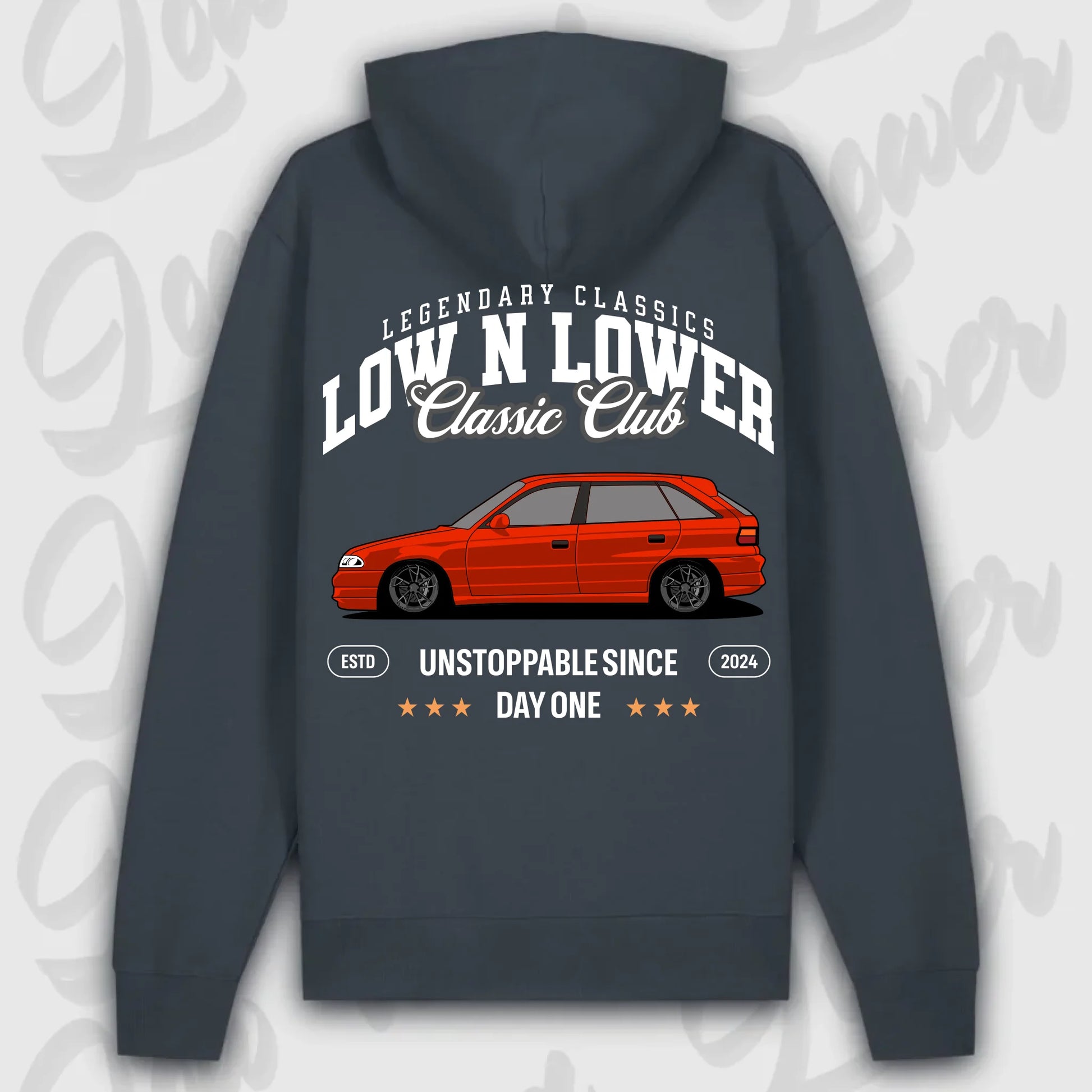 Hoodie Astra F - personalisierbar Premium Hoodie India-Ink-Grey