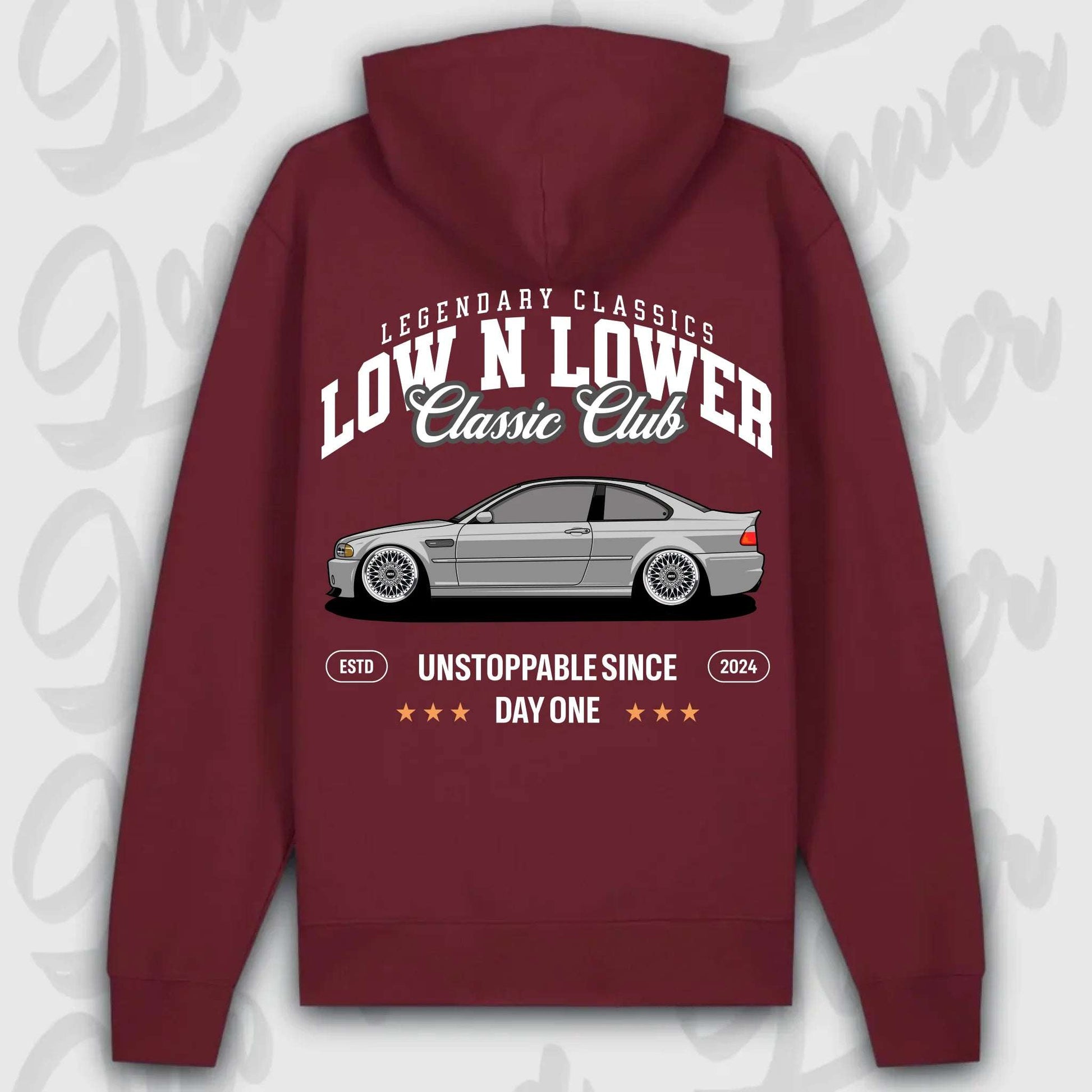 Hoodie M3 E46 - personalisierbar Premium Hoodie Burgundy