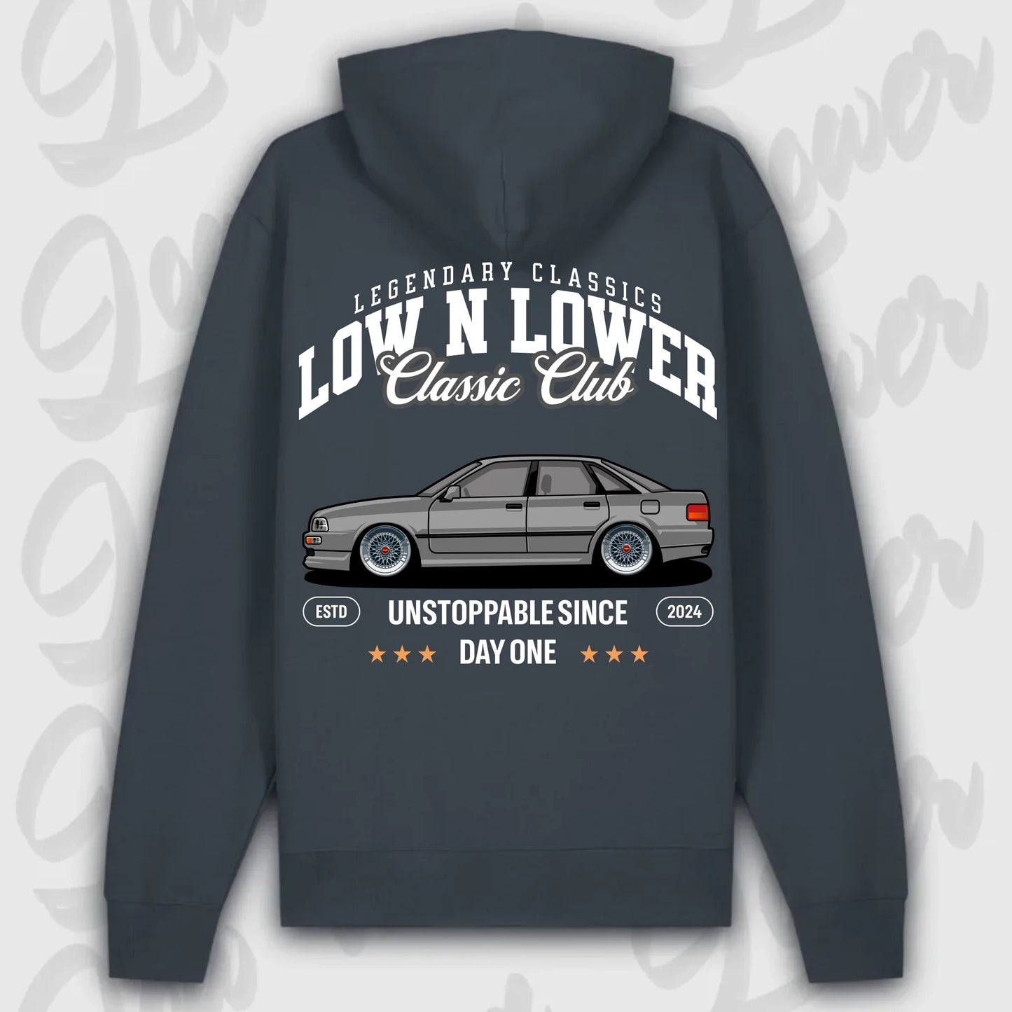 Hoodie Audi 80 - personalisierbar Premium Hoodie India-Ink-Grey