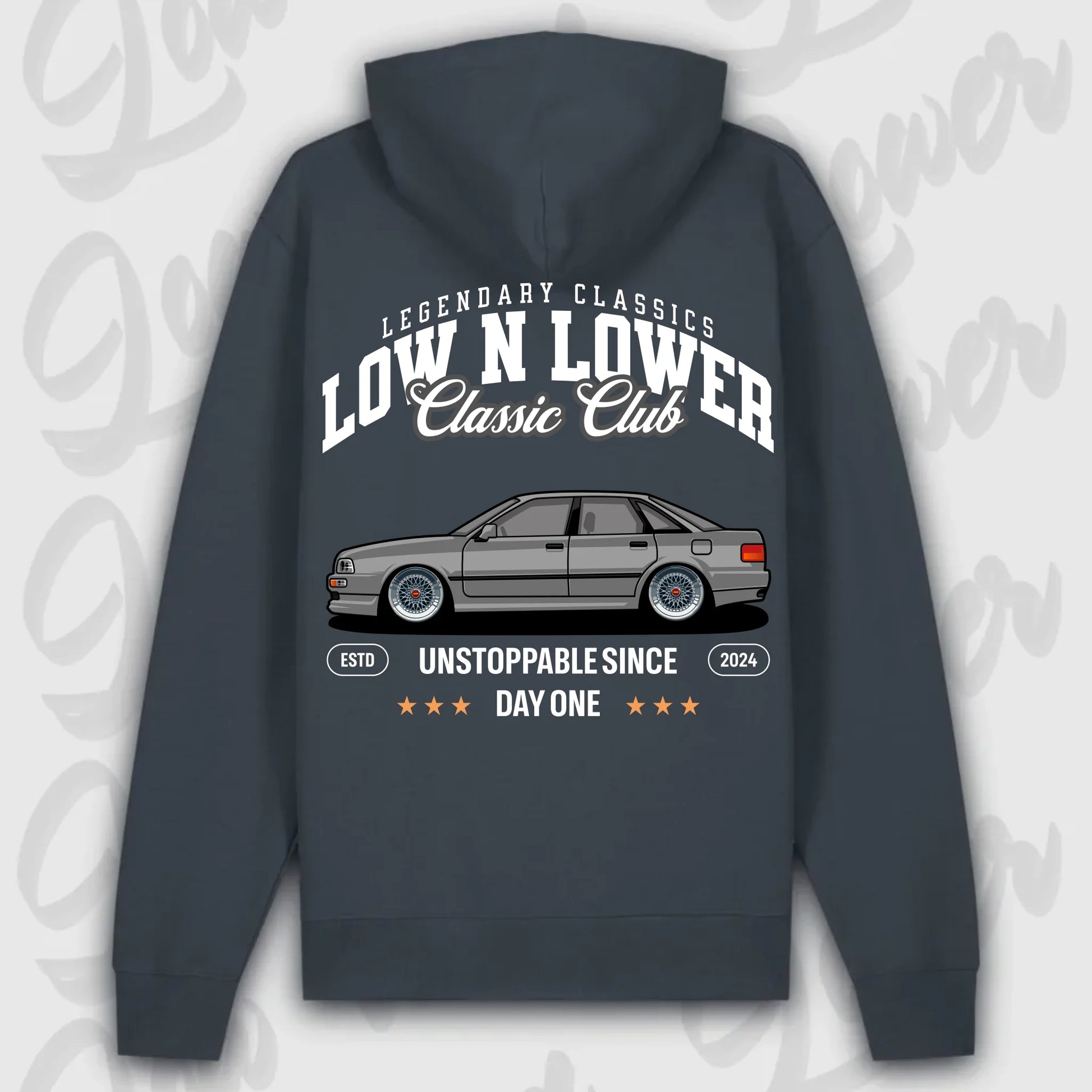 Hoodie Audi 80 - personalisierbar Premium Hoodie India-Ink-Grey