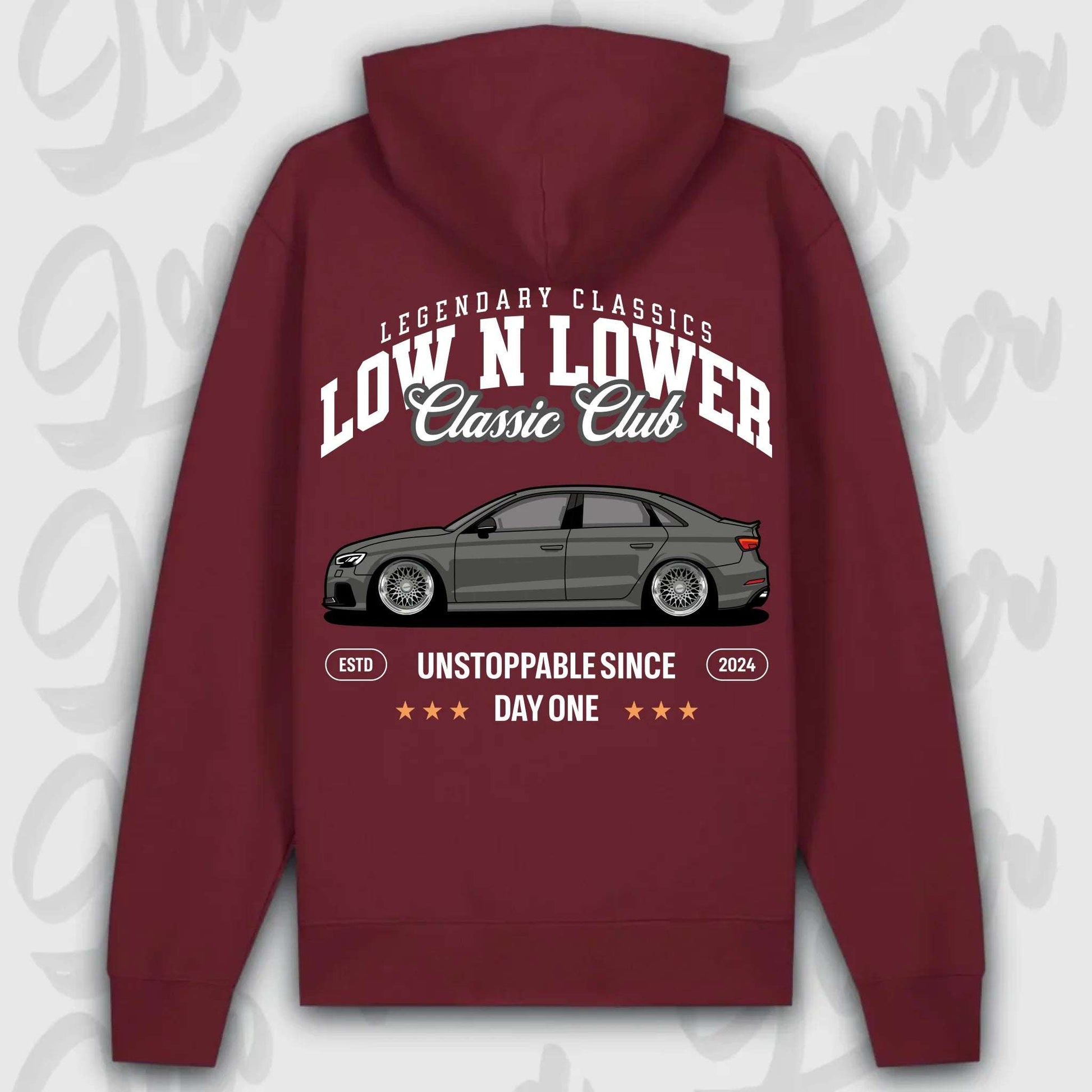 Hoodie RS3 C8 - personalisiert Premium Hoodie Burgundy
