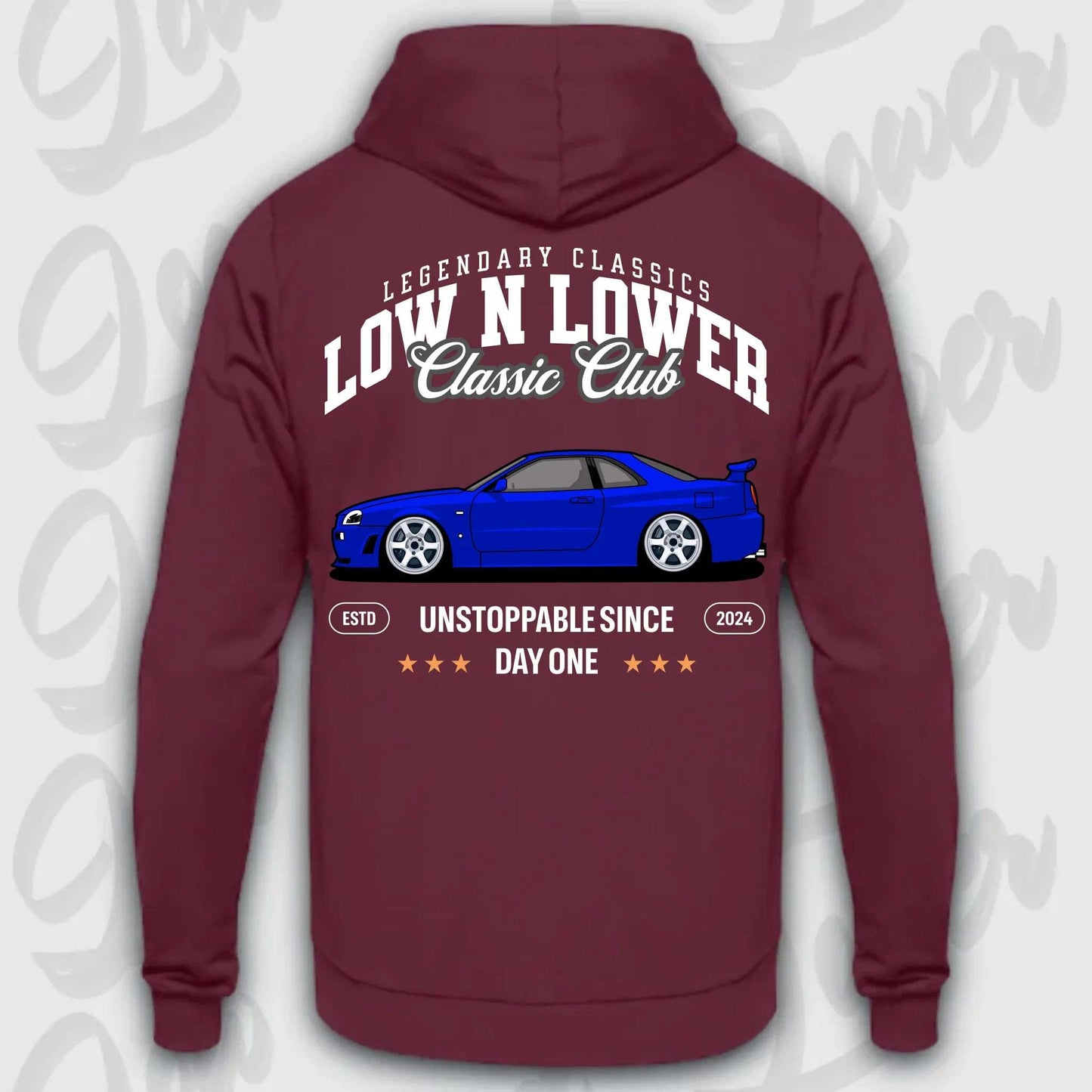 Hoodie Skyline GT-R34 - personalisiert Standard Hoodie Burgundy