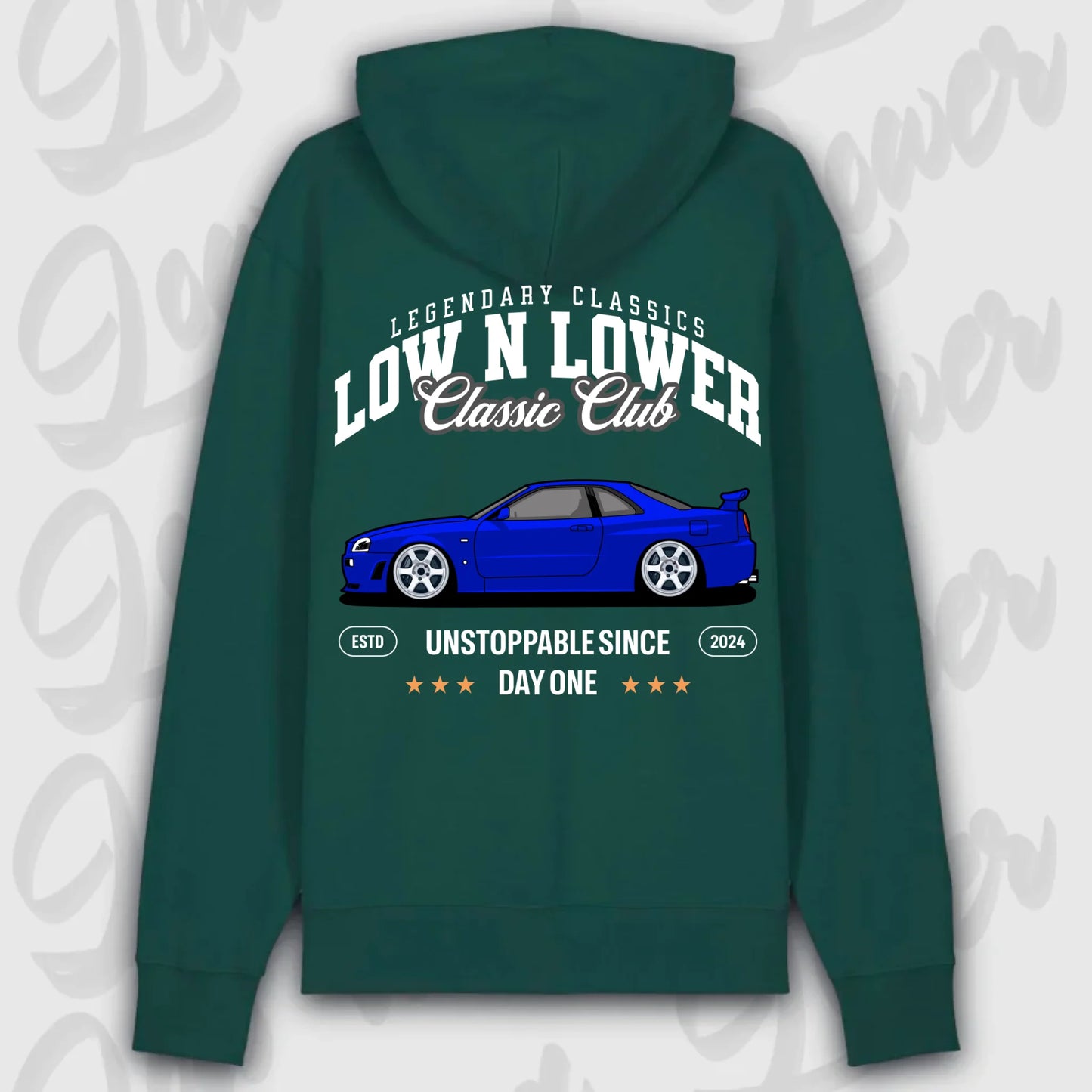 Hoodie Skyline GT-R34 - personalisiert Premium Hoodie Glazed-Green