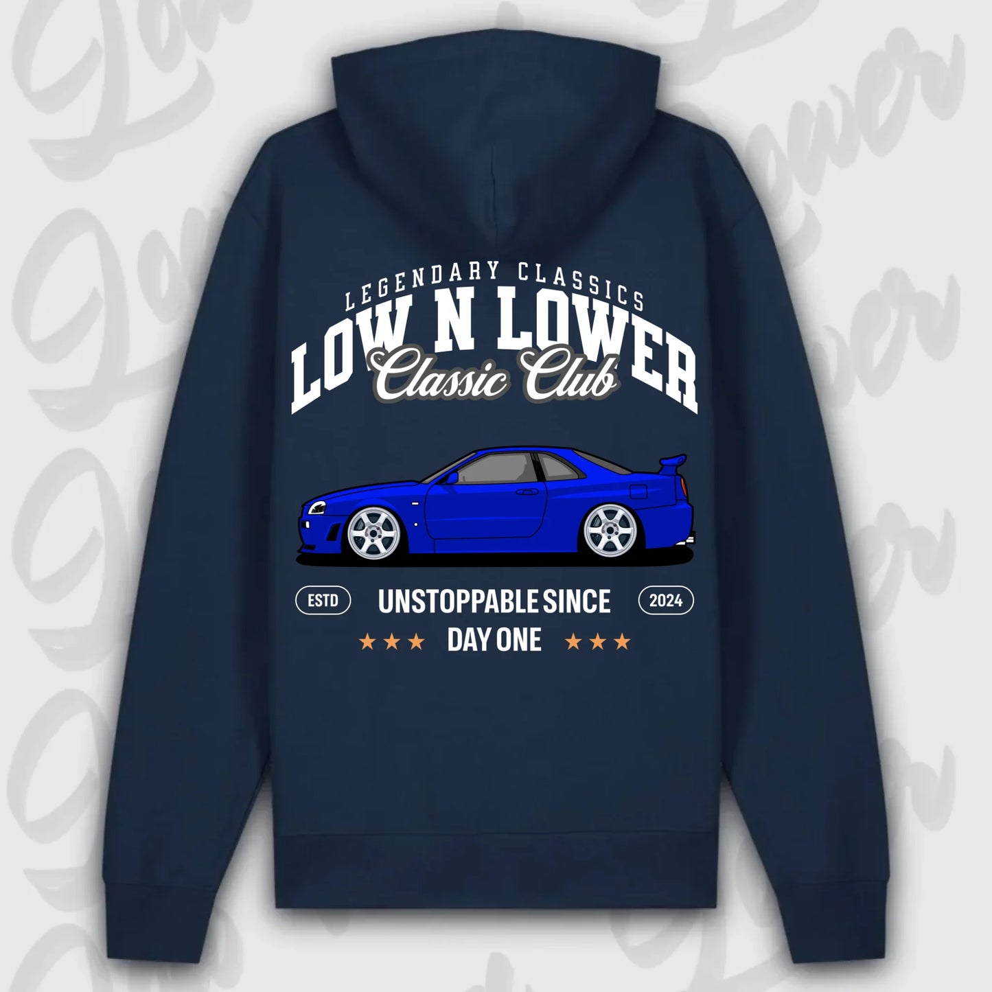Hoodie Skyline GT-R34 - personalisiert Premium Hoodie French-Navy