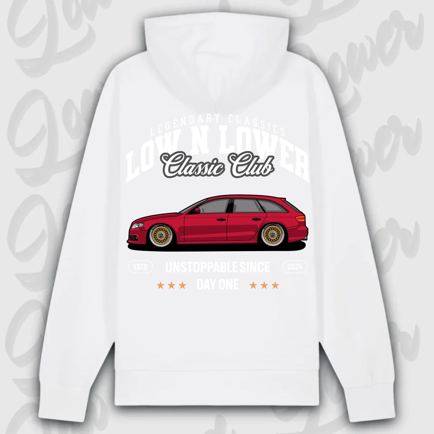Hoodie B8 Avant - personalisiert Premium Hoodie White