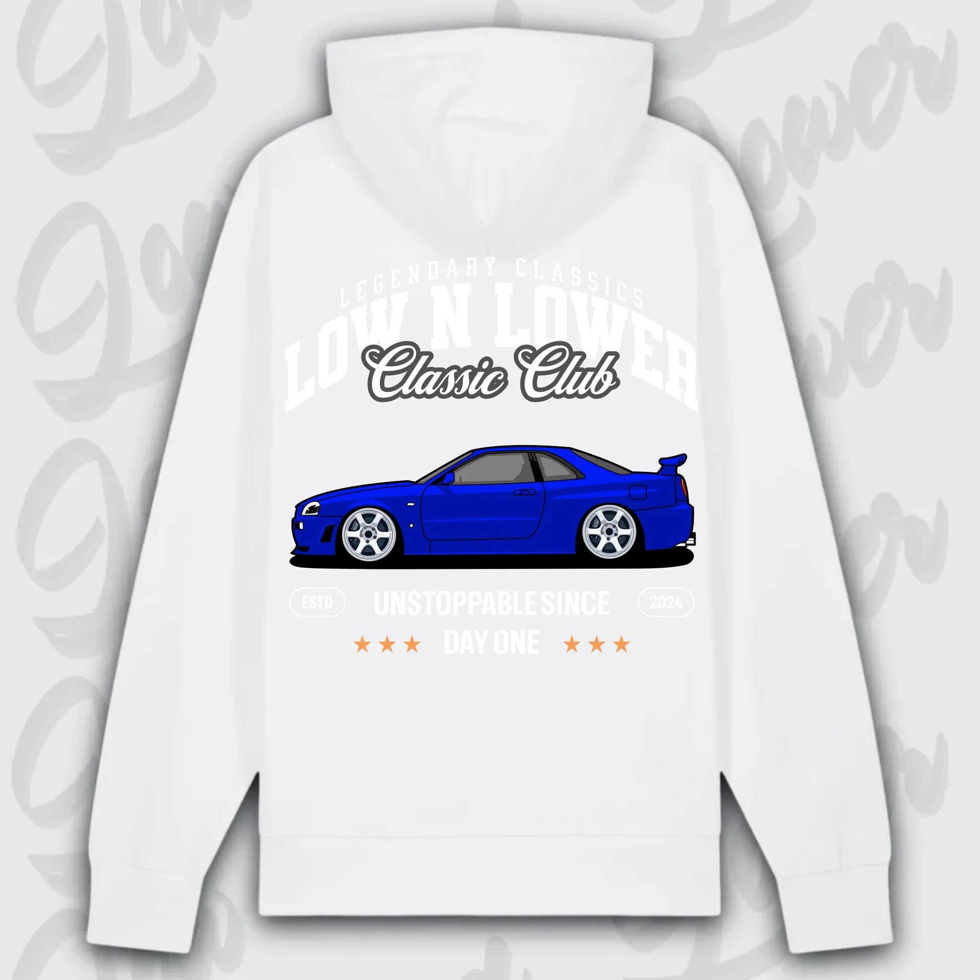 Hoodie Skyline GT-R34 - personalisiert Premium Hoodie White