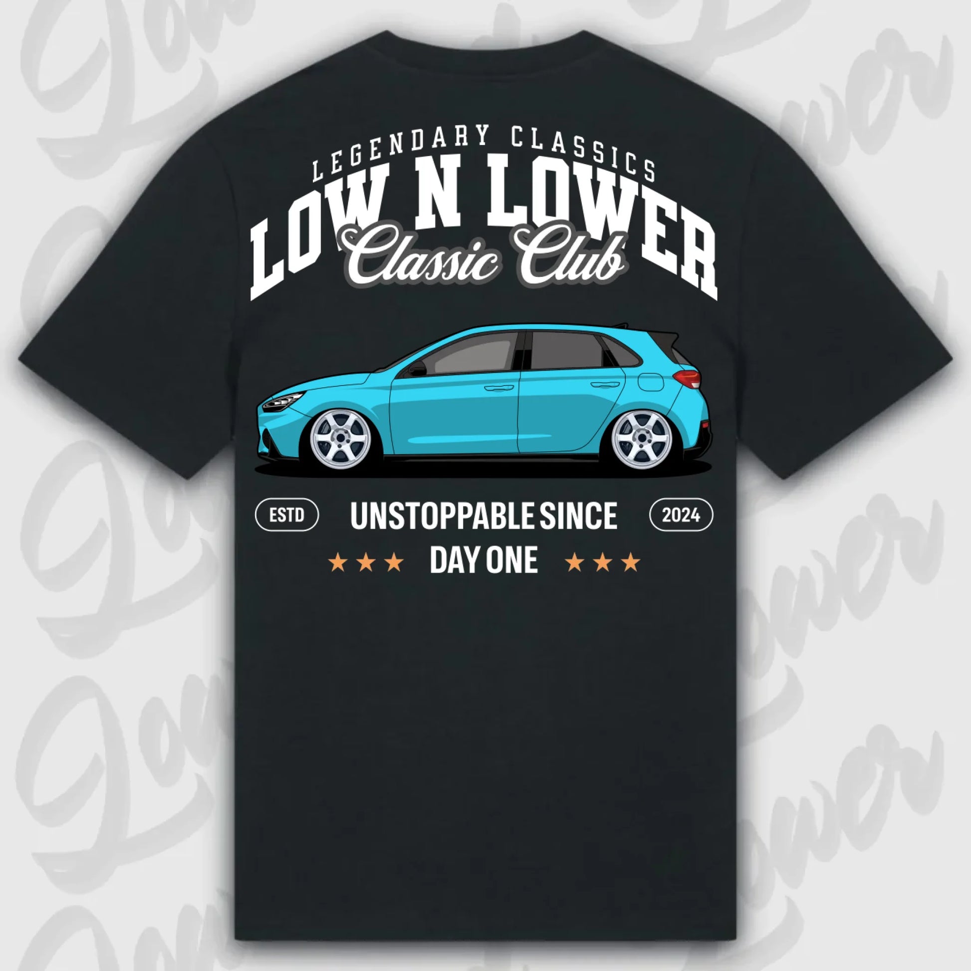 Mockup Stand shirt teeinblue - shirt Over 1