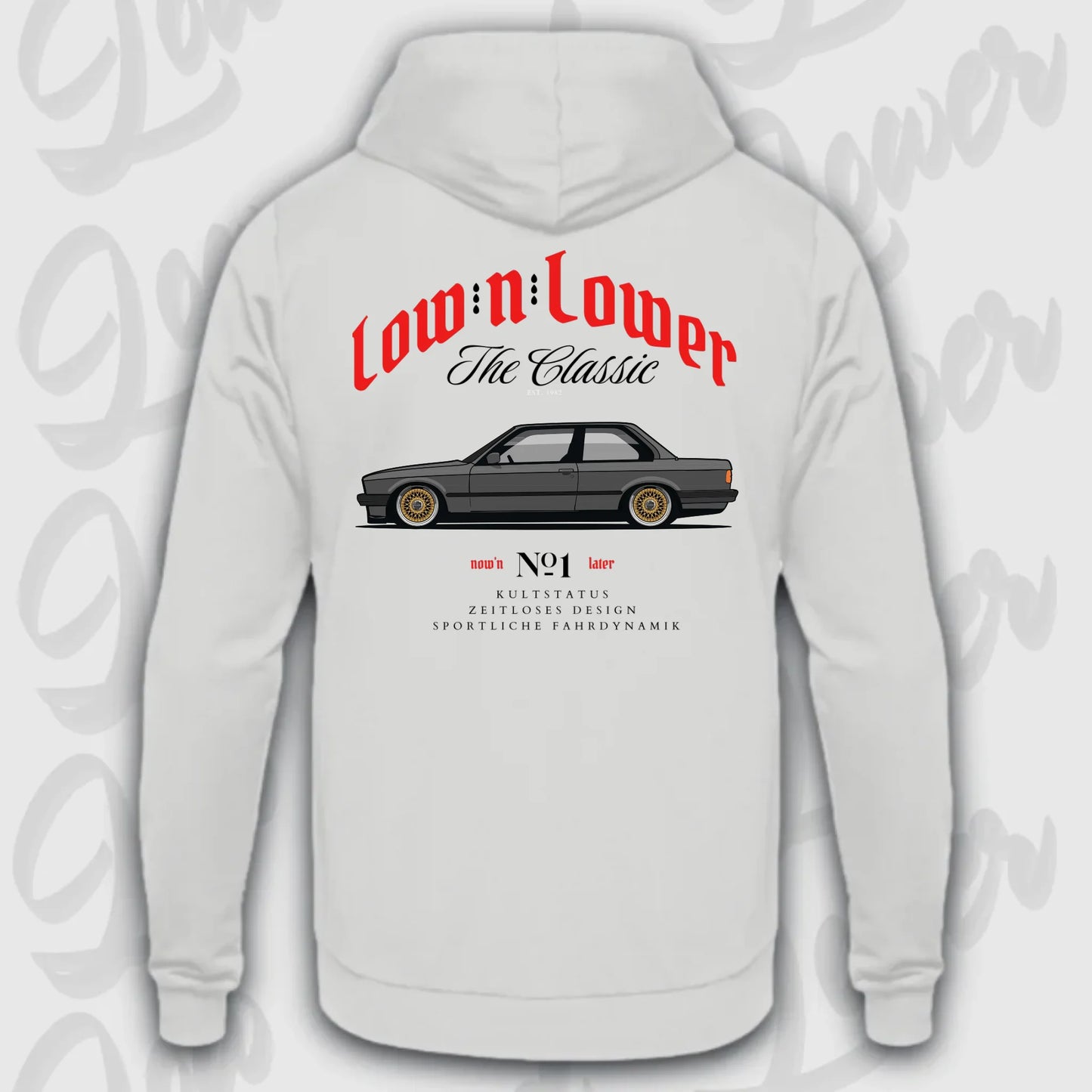 standard hoodie grau e30 rückenansicht streetwear hoodie