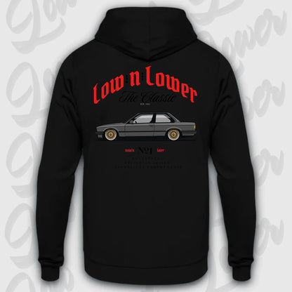 standard hoodie schwarz e30 rückenansicht streetwear hoodie  