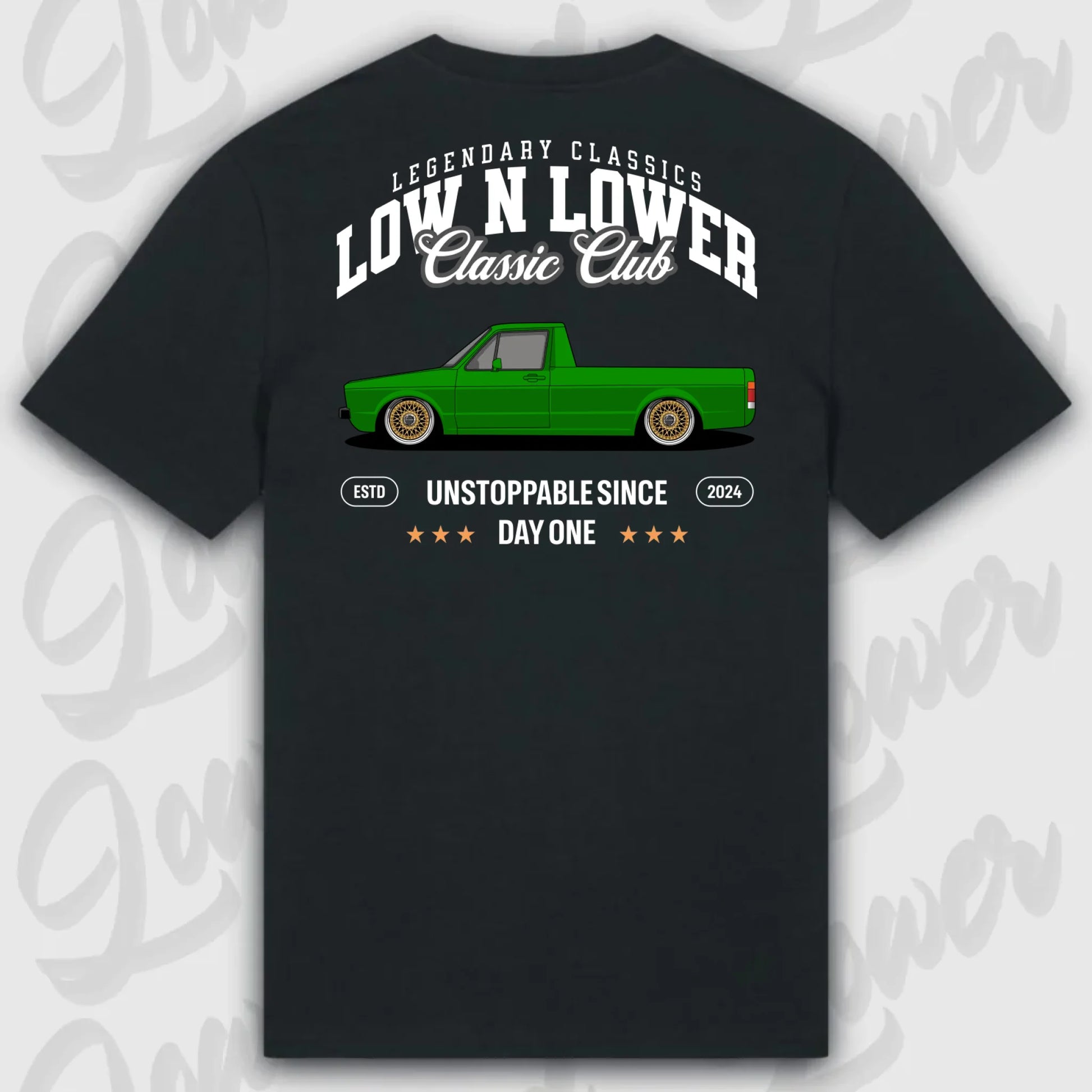 T-Shirt Tuning Cars, Personalisiert Schwarz Rückseite, VW, BMW, Audi, Mercedes, Autos