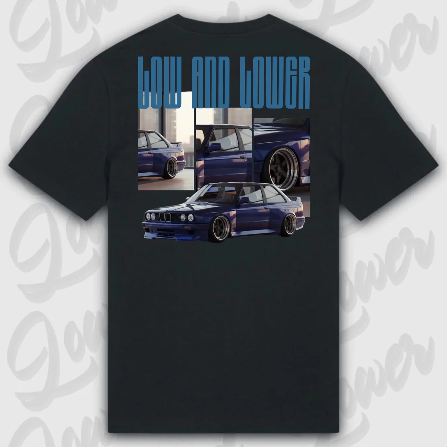 T-Shirt Tuning Cars, Personalisiert Schwarz Rückseite, VW, BMW, Audi, Mercedes, Autos