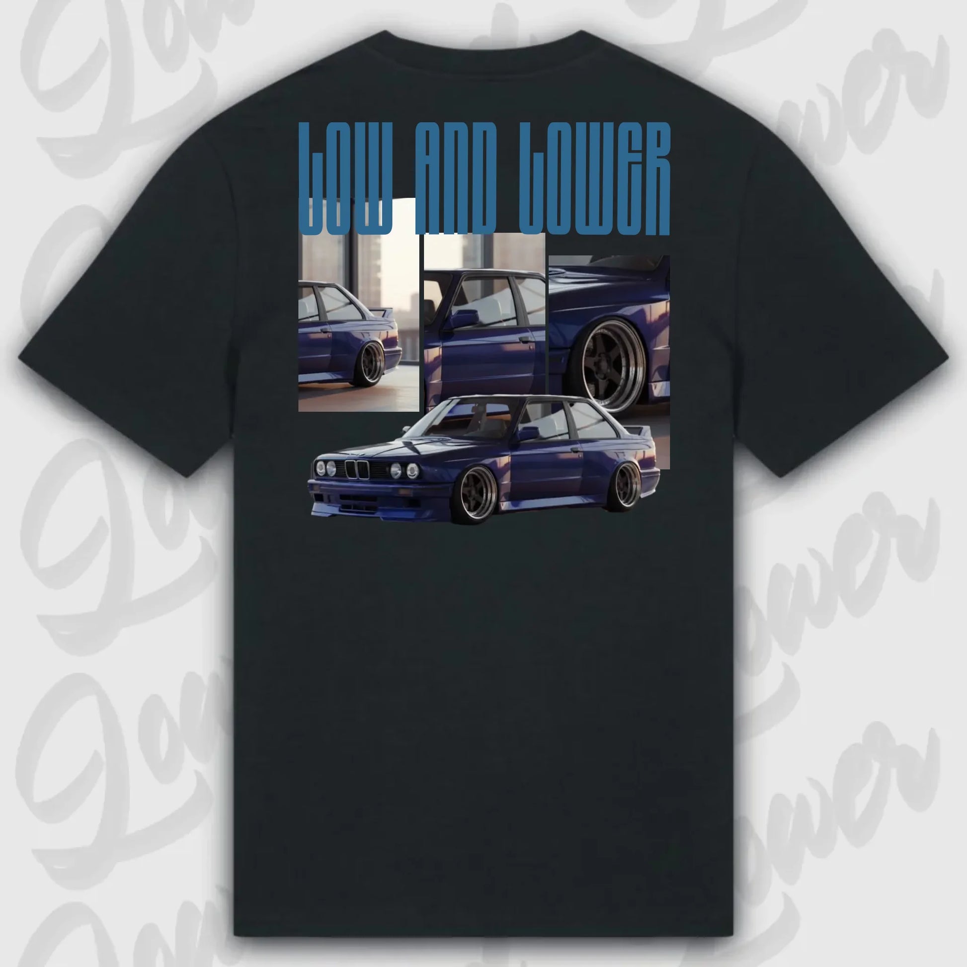 T-Shirt Tuning Cars, Personalisiert Schwarz Rückseite, VW, BMW, Audi, Mercedes, Autos