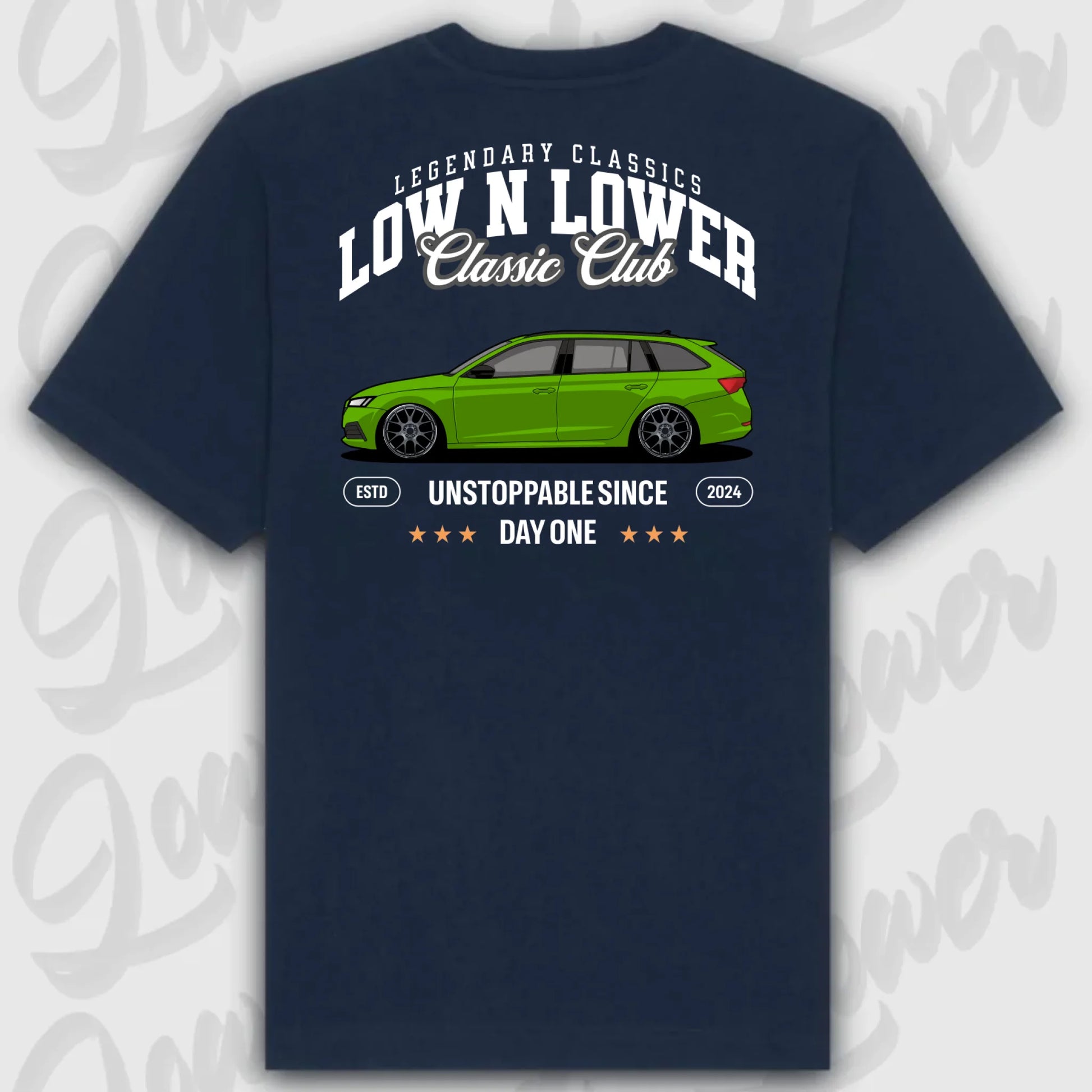 T-Shirt Tuning Cars, Personalisiert Blau Rückseite, VW, B