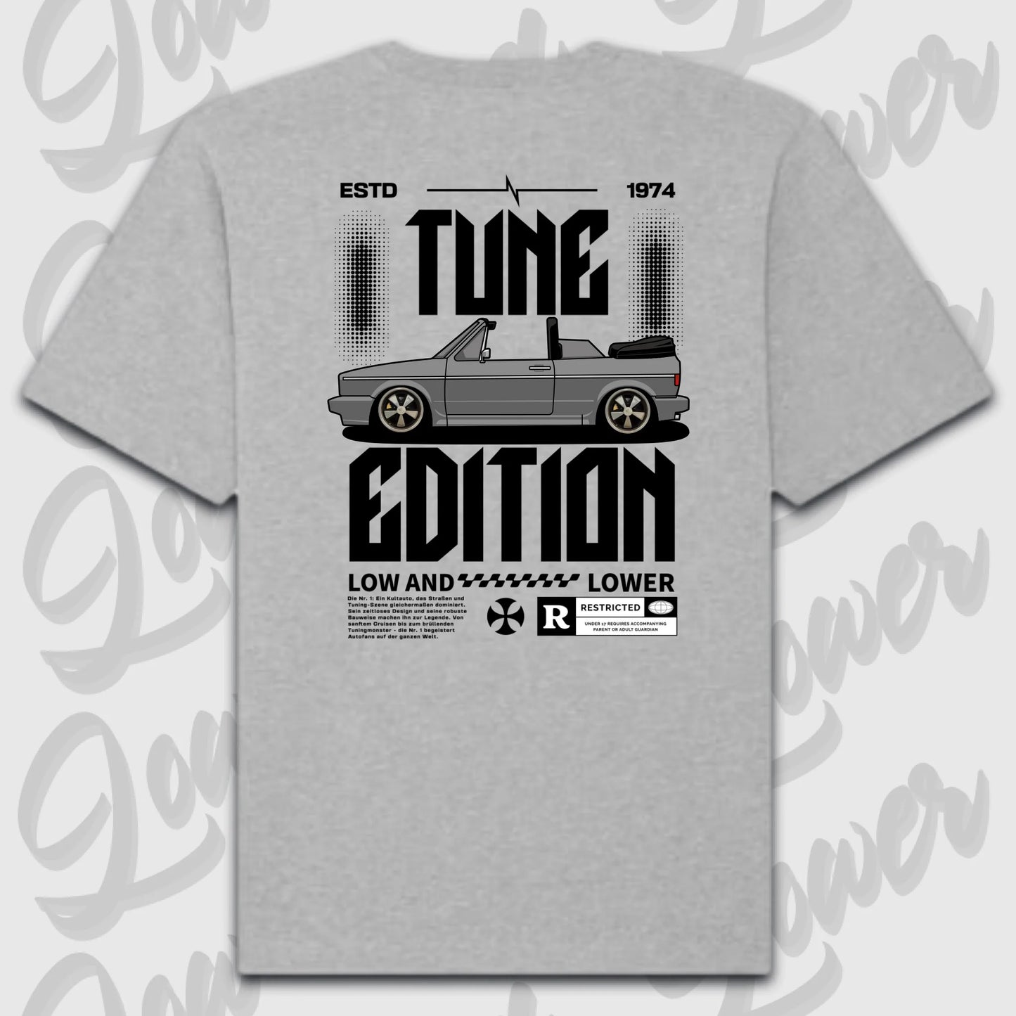 T-Shirt Personalisiert grau, VW, BMW, Mercedes, Audi