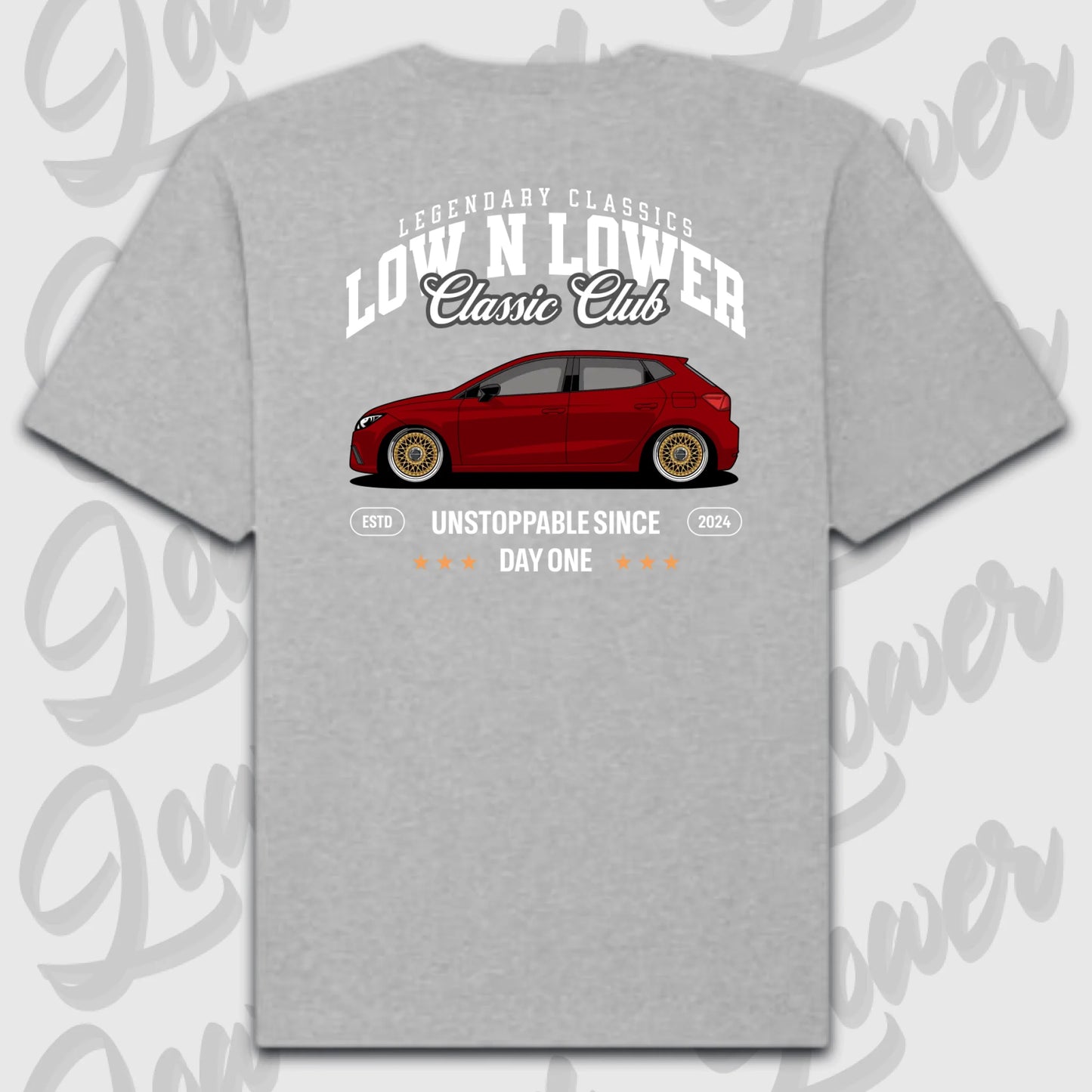 T-Shirt Personalisiert grau, VW, BMW, Mercedes, Audi