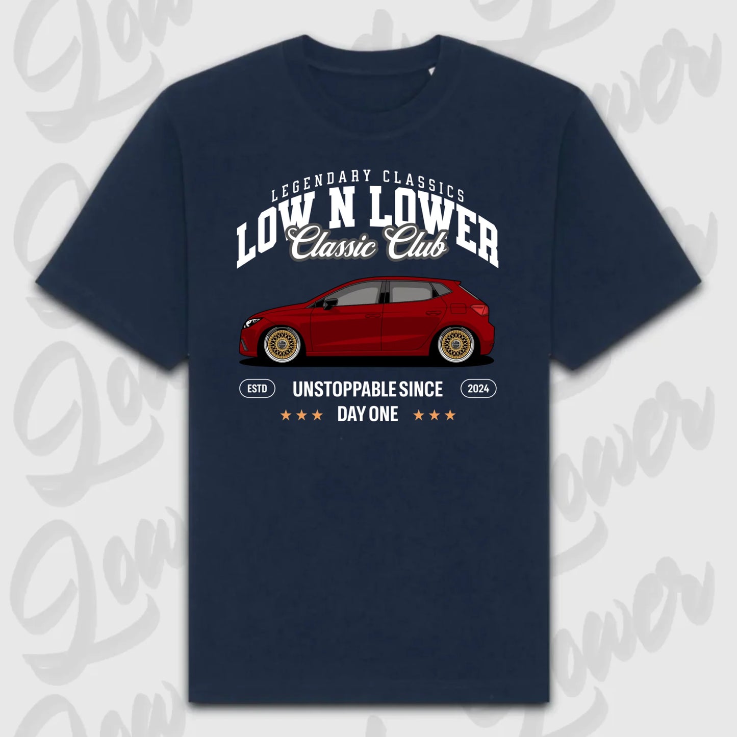 T-Shirt Personalisiert blau, VW, BMW, Mercedes, Audi