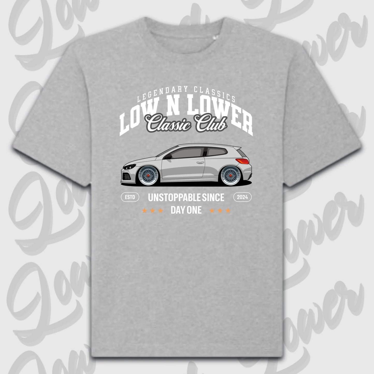 T-Shirt Personalisiert grau, VW, BMW, Mercedes, Audi